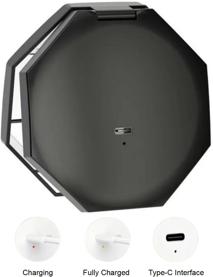 آینه مسافرتی CICIWI با نور، آینه بزرگنمایی فشرده 1x/3x قابل شارژ، آینه آرایشی LED دستی، 3 تنظیمات نور، آینه جیبی کم نور، قابل حمل برای کیف دستی، جیب، کیف پول (مشکی)