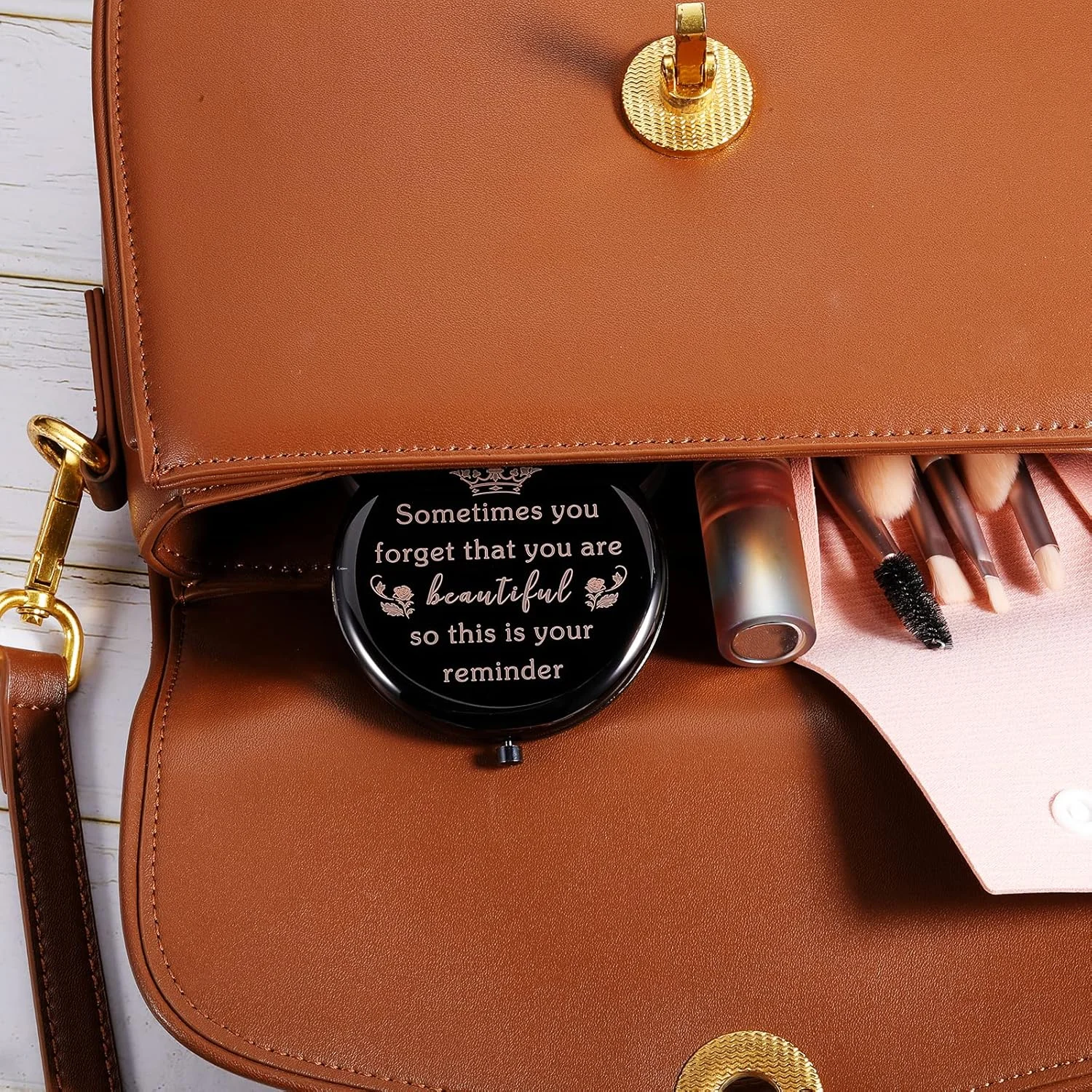 هدیه جوراب کریسمس، آینه آرایشی جمع و جور، هدیه تولد برای زنان، دختران، خواهران، مادر، دوستان، بهترین دوست، همسر، هدیه آینه جیبی الهام بخش برای روز ولنتاین و جشن فارغ التحصیلی