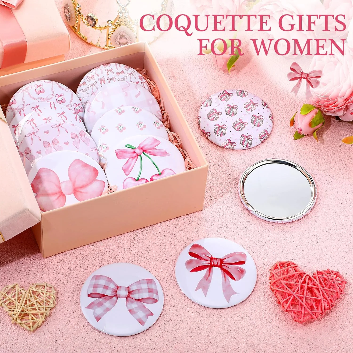 آینه جیبی جمع و جور طرح کوکت با 12 عدد، مناسب برای مسافرت، کیف پول، آینه کوچک برای آرایش بانوان، مهمانی عروسی، جشن تولد، مهمانی کوکت (طرح زیبا، صورتی) آینه جیبی جمع و جور طرح کوکت با 12 عدد، مناسب برای مسافرت، کیف پول، آینه کوچک برای آرایش بانوان، مهمانی عروسی، جشن تولد، مهمانی کوکت (طرح زیبا، صورتی)