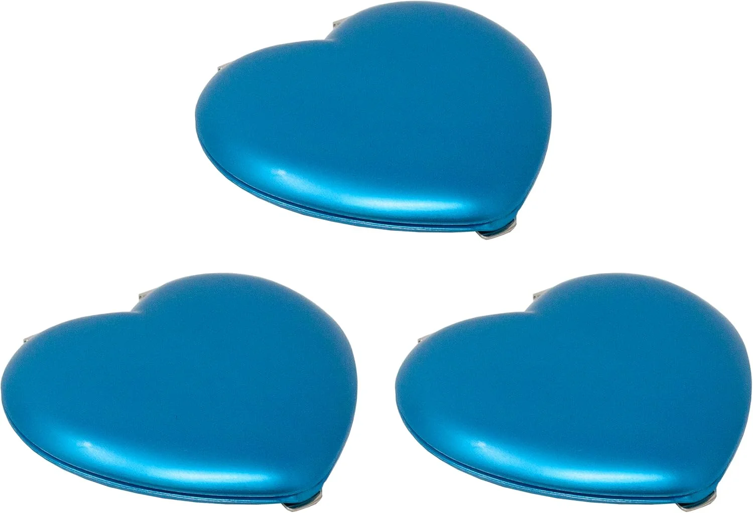 آینه آرایشی تاشو جیبی جمع و جور قلب آبی دو طرفه (بزرگنمایی 5 برابر + بزرگنمایی 1 برابر) در جعبه هدیه برای مسافرت، تولد، عروسی