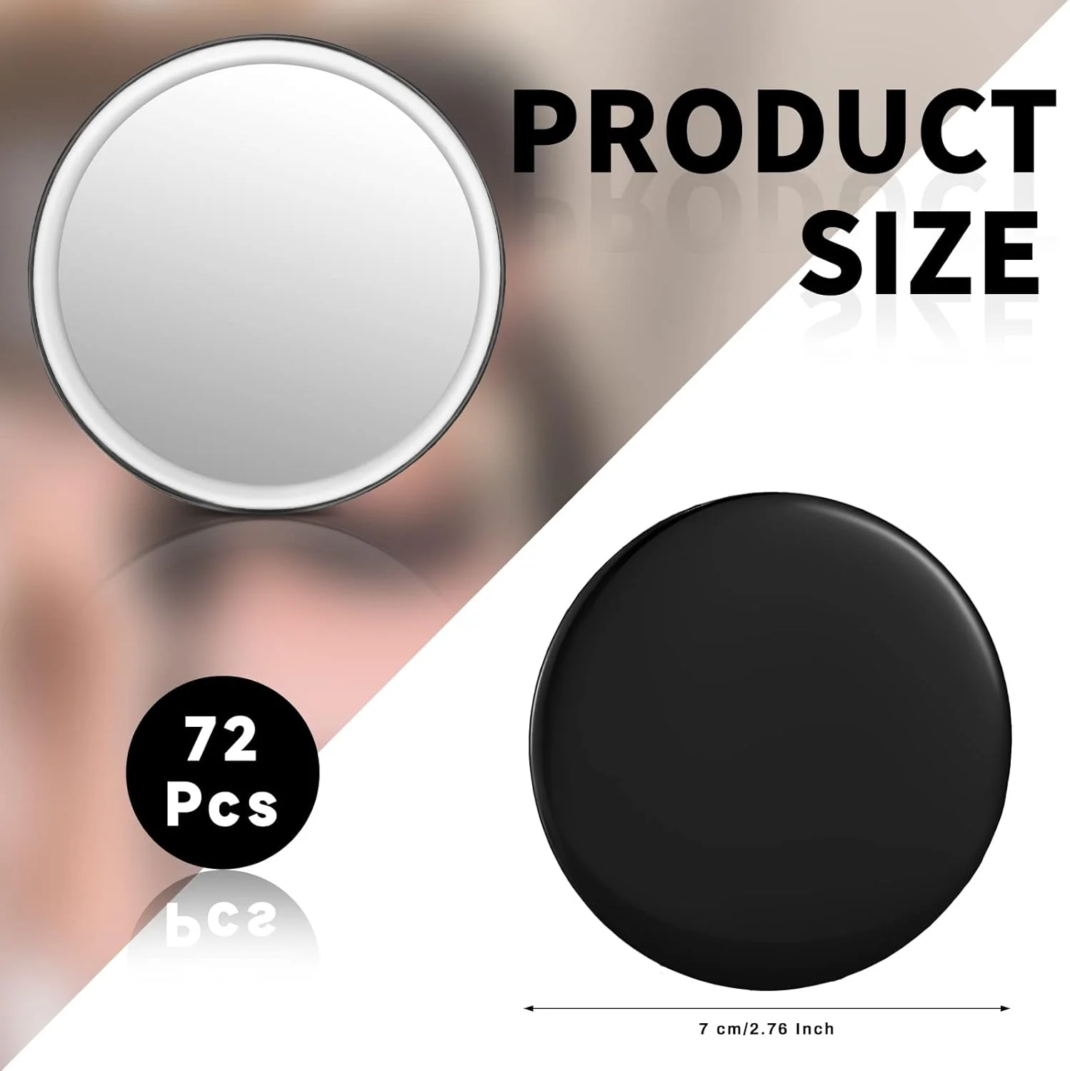 آینه آرایشی فشرده Blulu، بسته آینه های کوچک قابل حمل برای کیف دستی، آینه جیبی گرد کوچک، آینه شیشه ای آرایشی، آینه شخصی برای استفاده روزانه و مسافرت خانم ها، 2.76 اینچ (مشکی، 72 عدد) آینه آرایشی فشرده Blulu، بسته آینه های کوچک قابل حمل برای کیف دستی، آینه جیبی گرد کوچک، آینه شیشه ای آرایشی، آینه شخصی برای استفاده روزانه و مسافرت خانم ها، 2.76 اینچ (مشکی، 72 عدد)