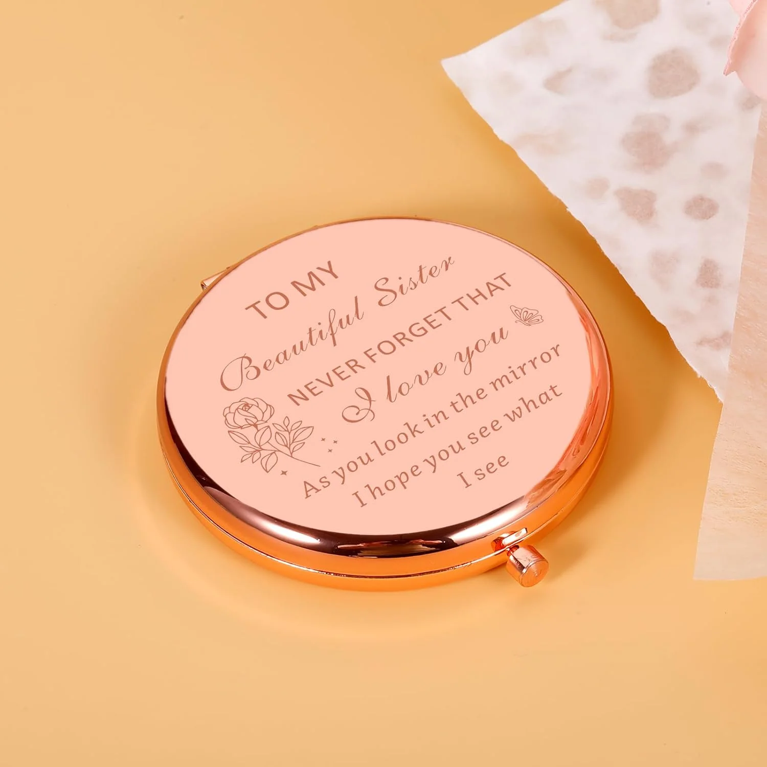 آینه جیبی Brevcrnr هدیه ای از طرف خواهرها، هدیه ای برای دختران، بهترین خواهر دنیا، هدیه تولد برای خواهر، هدیه ای خاص برای خواهر، هدیه ای برای دوستان، هدیه ای برای زنان و مادران، هدیه عید پاک