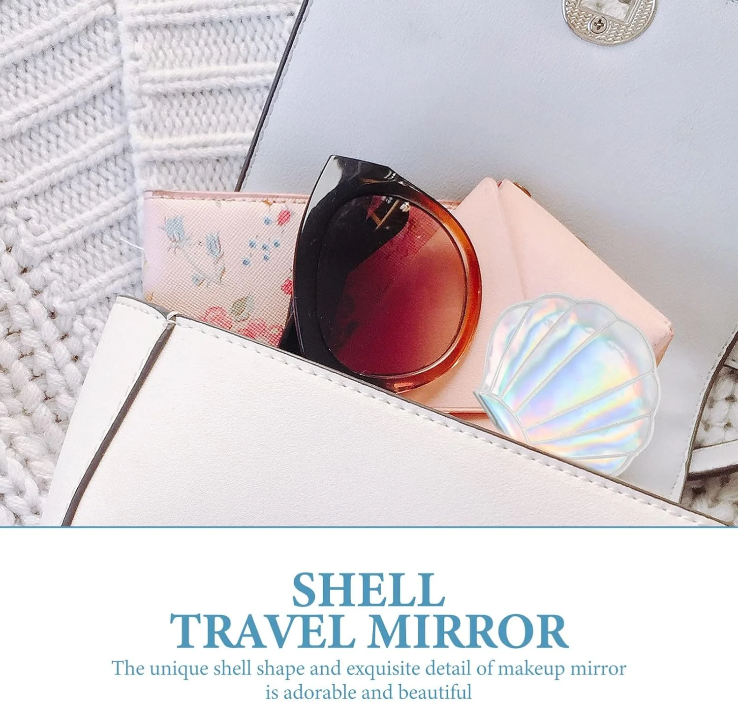 Beavorty آینه کوچک تاشو جمع و جور، آینه جیبی تاشو، طرح صدف دریایی، آینه آرایشی مسافرتی، آینه شخصی برای کیف دستی، 2 عدد Beavorty آینه کوچک تاشو جمع و جور، آینه جیبی تاشو، طرح صدف دریایی، آینه آرایشی مسافرتی، آینه شخصی برای کیف دستی، 2 عدد