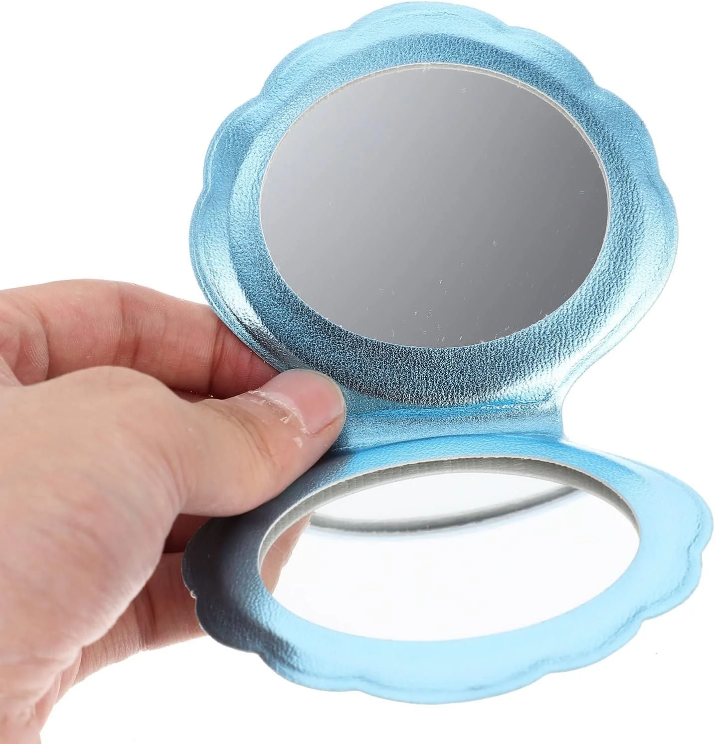 Beavorty آینه کوچک تاشو جمع و جور، آینه جیبی تاشو، طرح صدف دریایی، آینه آرایشی مسافرتی، آینه شخصی برای کیف دستی، 2 عدد Beavorty آینه کوچک تاشو جمع و جور، آینه جیبی تاشو، طرح صدف دریایی، آینه آرایشی مسافرتی، آینه شخصی برای کیف دستی، 2 عدد