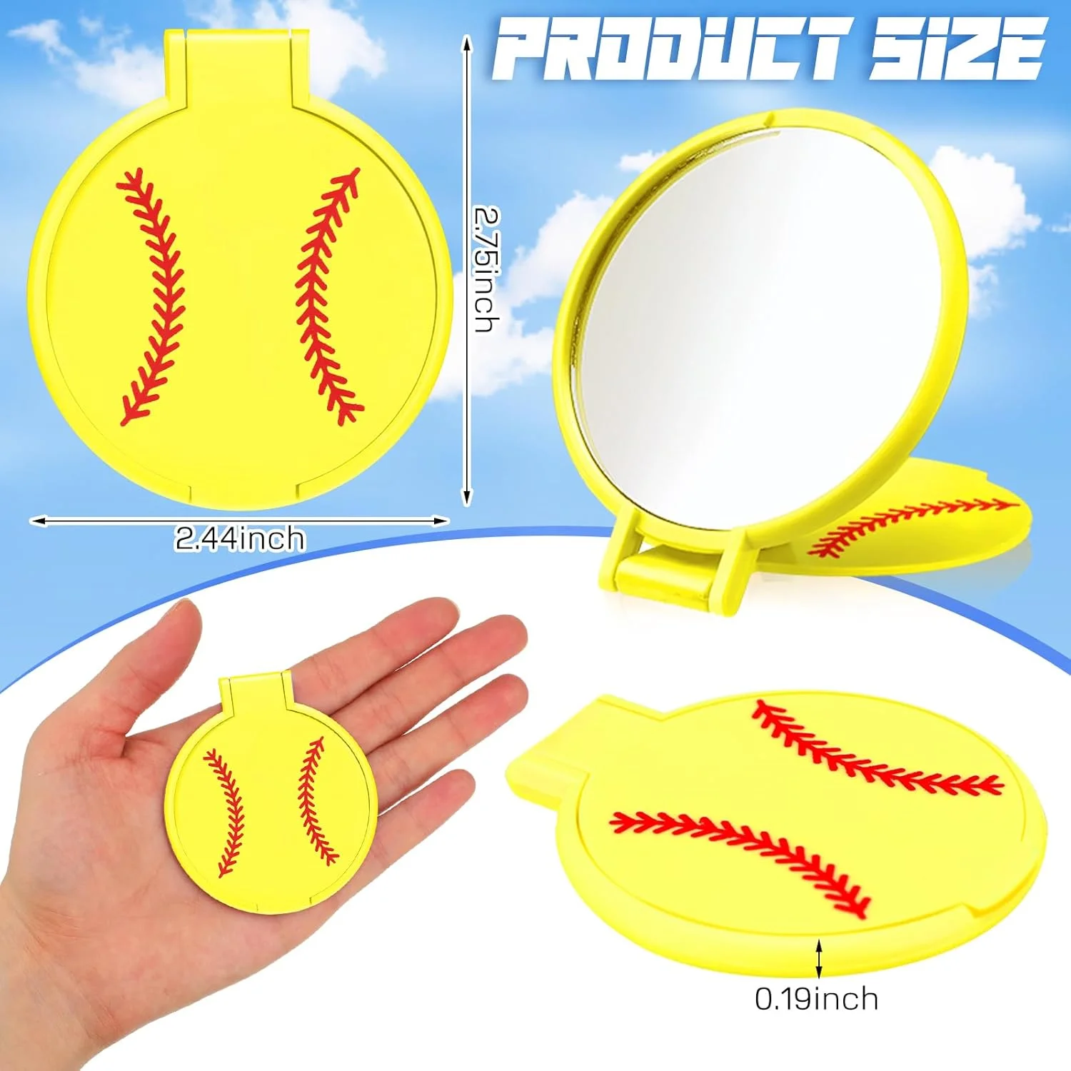 Beeveer آینه جیبی تاشو سافت بال، 24 عددی، آینه مسافرتی گرد، آینه کوچک قابل حمل برای کیف، آینه آرایشی برای مهمانی های سافت بال، مناسب برای دختران و زنان Beeveer آینه جیبی تاشو سافت بال، 24 عددی، آینه مسافرتی گرد، آینه کوچک قابل حمل برای کیف، آینه آرایشی برای مهمانی های سافت بال، مناسب برای دختران و زنان