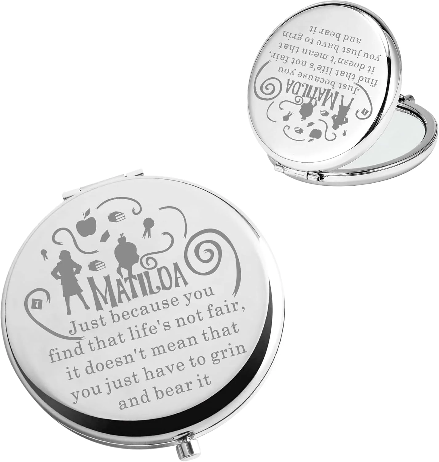 آینه جیبی BAUNA Matilda The Musical، هدیه ای برای طرفداران موزیکال برادوی، هدیه ای برای دوستداران تئاتر ماتیلدا (فقط به خاطر CMS)