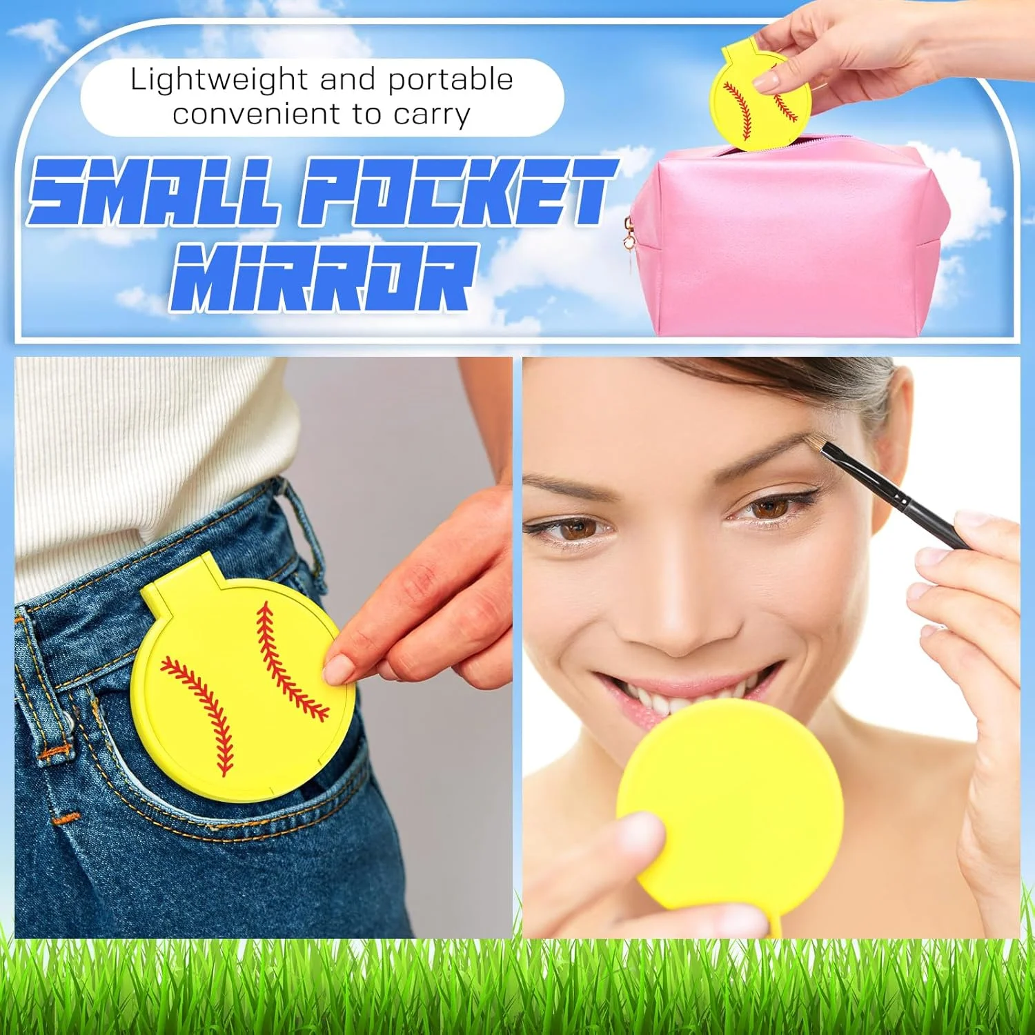 Beeveer آینه جیبی تاشو سافت بال، 24 عددی، آینه مسافرتی گرد، آینه کوچک قابل حمل برای کیف، آینه آرایشی برای مهمانی های سافت بال، مناسب برای دختران و زنان Beeveer آینه جیبی تاشو سافت بال، 24 عددی، آینه مسافرتی گرد، آینه کوچک قابل حمل برای کیف، آینه آرایشی برای مهمانی های سافت بال، مناسب برای دختران و زنان