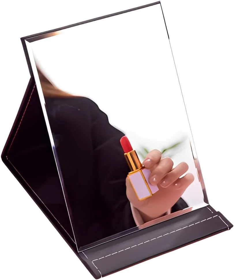 آینه آرایشی مسافرتی تاشو قابل حمل Beauenty، آینه رومیزی، آینه زیبایی، آینه تخت، آینه با پایه، میز آرایش قابل حمل برای مسافرت، کمپینگ، دکور اتاق، کیف لوازم آرایشی، اتاق زیبایی، اتاق پودر