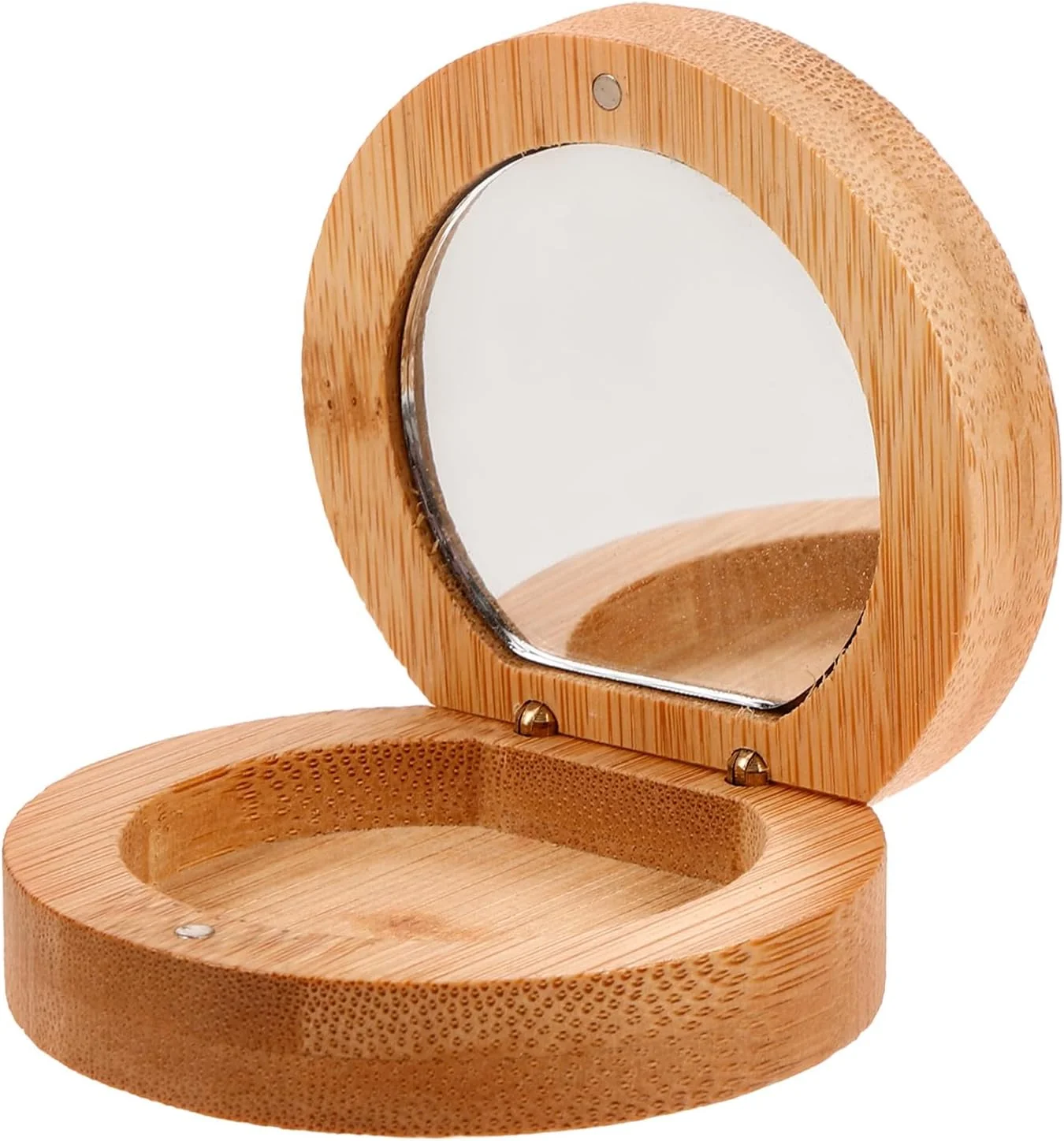 آینه آرایشی چوبی Baluue، آینه کوچک قابل حمل، آینه جیبی آرایشی، آینه مسافرتی برای آرایش بانوان و دختران، مناسب کیف دستی