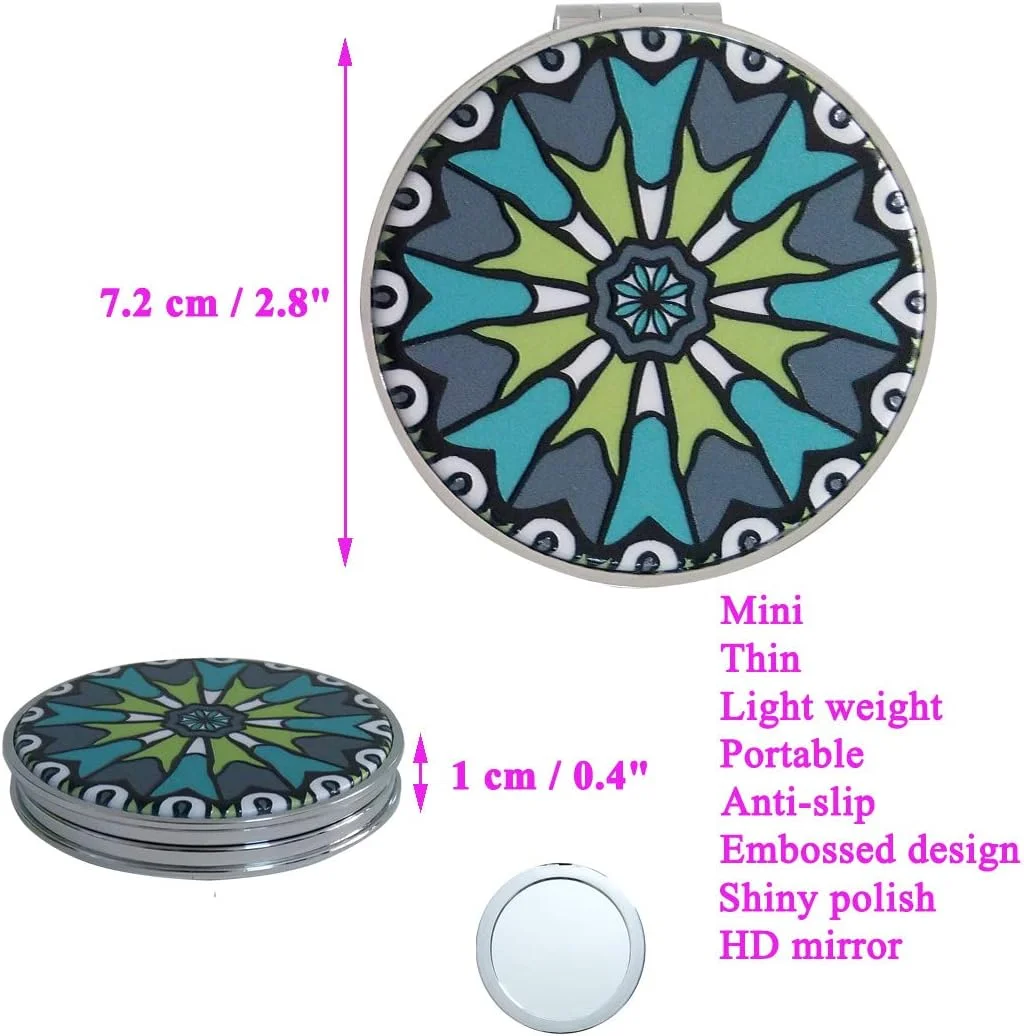 ست آینه جیبی کوچک Beaufy، آینه های تاشو قابل حمل با بزرگنمایی 1x/2x، بسته 6 عددی، مناسب کیف دستی، مسافرت، زنان، دختران و مردان