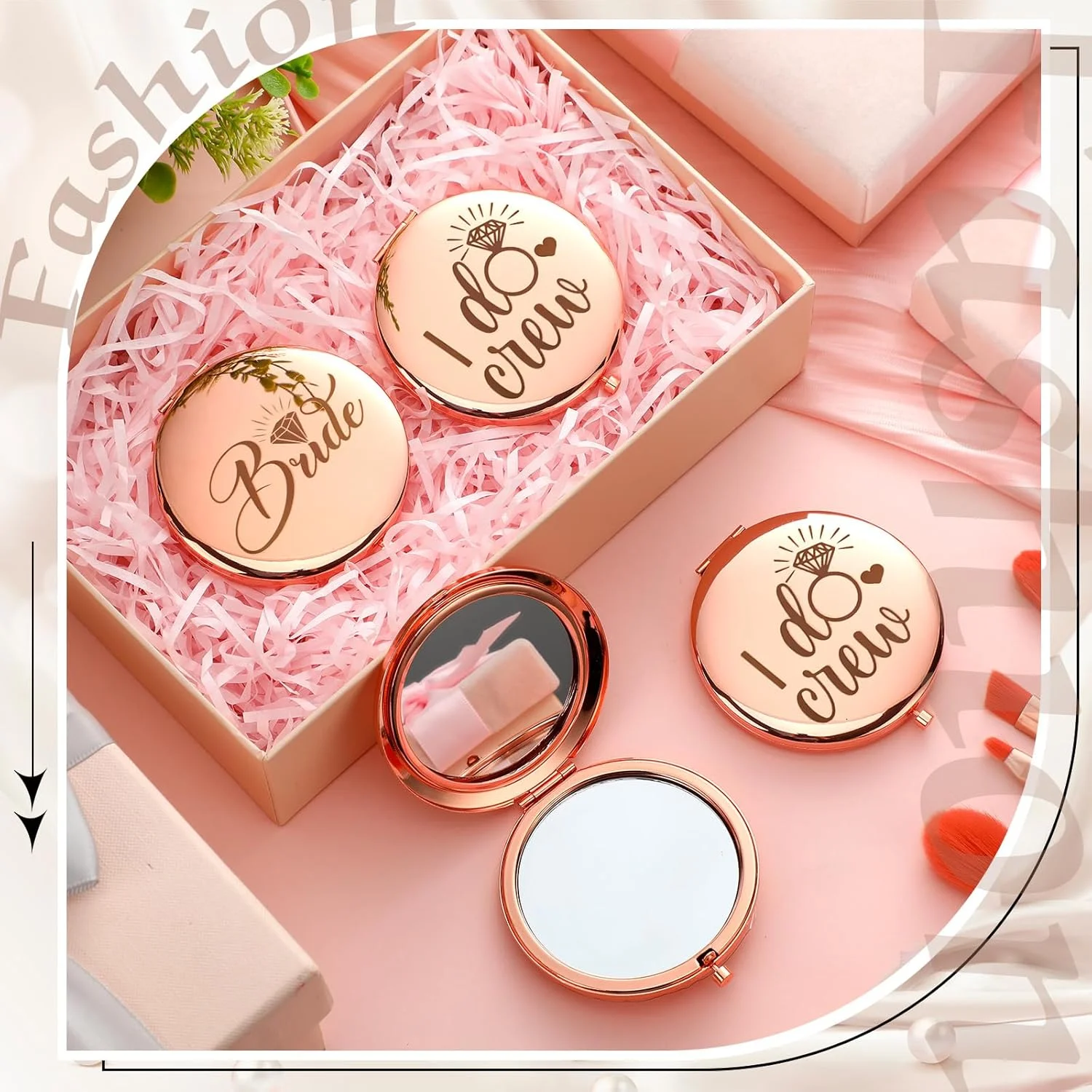 ست آینه آرایشی فشرده بریدات 8 عددی، هدیه ساقدوش عروس، آینه کوچک مسافرتی برای کیف پول، آینه جیبی آرایشی برای جشن مجردی، عروسی و جشن عروس ست آینه آرایشی فشرده بریدات 8 عددی، هدیه ساقدوش عروس، آینه کوچک مسافرتی برای کیف پول، آینه جیبی آرایشی برای جشن مجردی، عروسی و جشن عروس