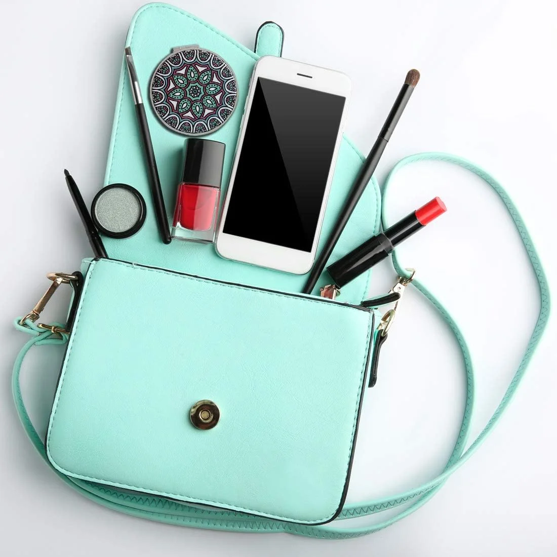 ست آینه جیبی کوچک Beaufy، آینه های تاشو قابل حمل با بزرگنمایی 1x/2x، بسته 6 عددی، مناسب کیف دستی، مسافرت، زنان، دختران و مردان