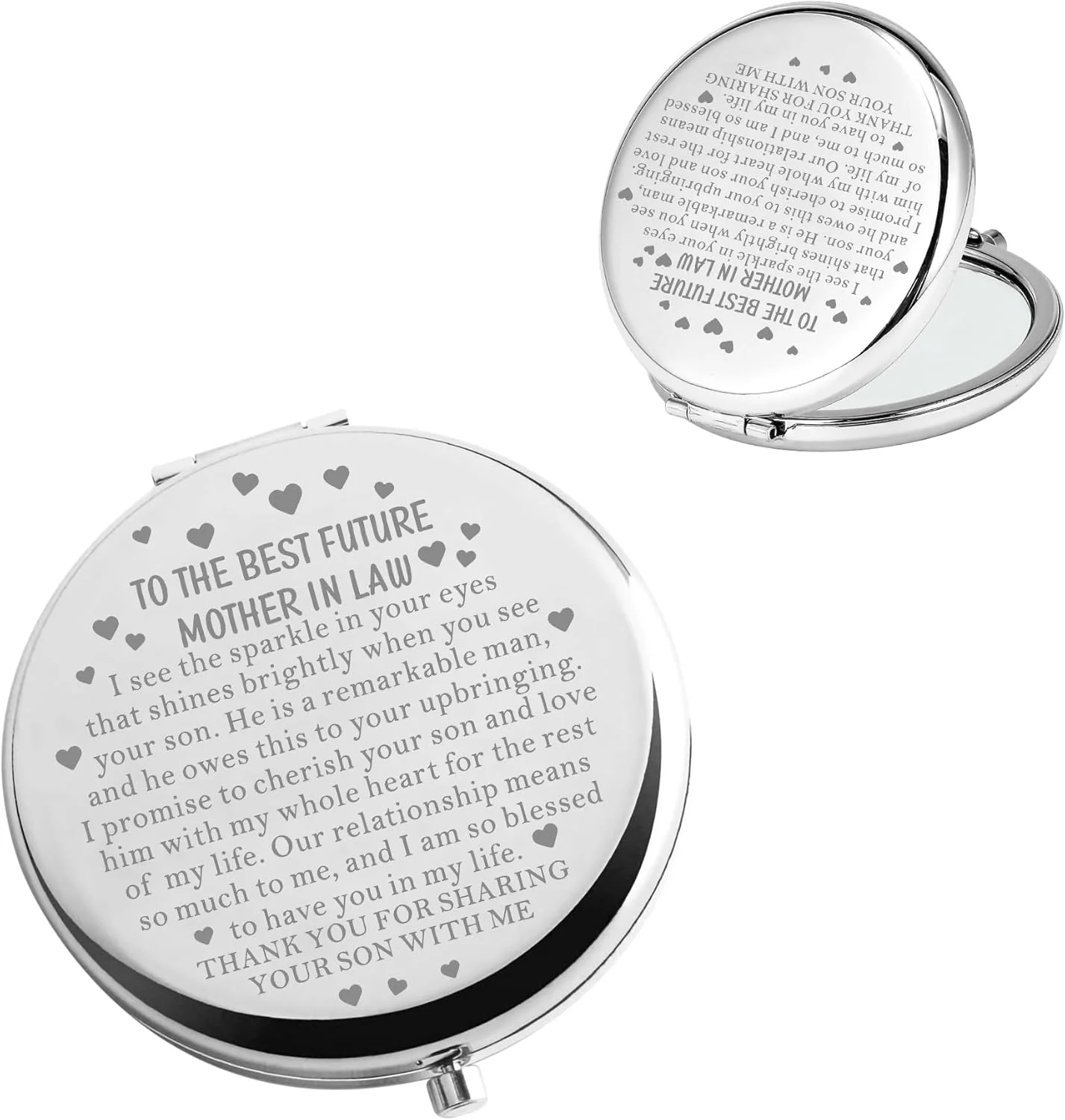 آینه آرایشی جمع و جور هدیه عروسی مادرشوهر از طرف عروس، هدیه مادر داماد به مادرشوهر آینده (Mom Sparkle CMS) بائونا