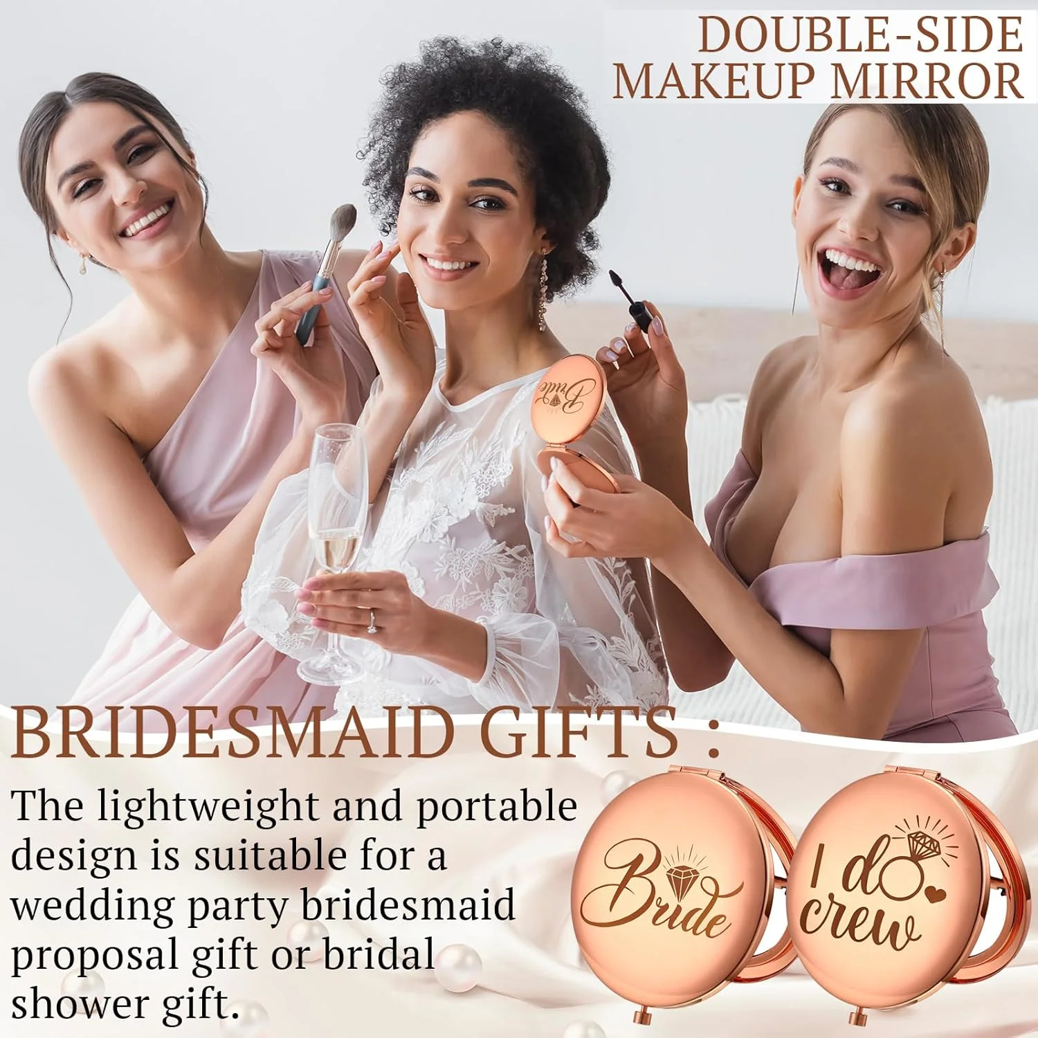 ست آینه آرایشی فشرده بریدات 8 عددی، هدیه ساقدوش عروس، آینه کوچک مسافرتی برای کیف پول، آینه جیبی آرایشی برای جشن مجردی، عروسی و جشن عروس ست آینه آرایشی فشرده بریدات 8 عددی، هدیه ساقدوش عروس، آینه کوچک مسافرتی برای کیف پول، آینه جیبی آرایشی برای جشن مجردی، عروسی و جشن عروس