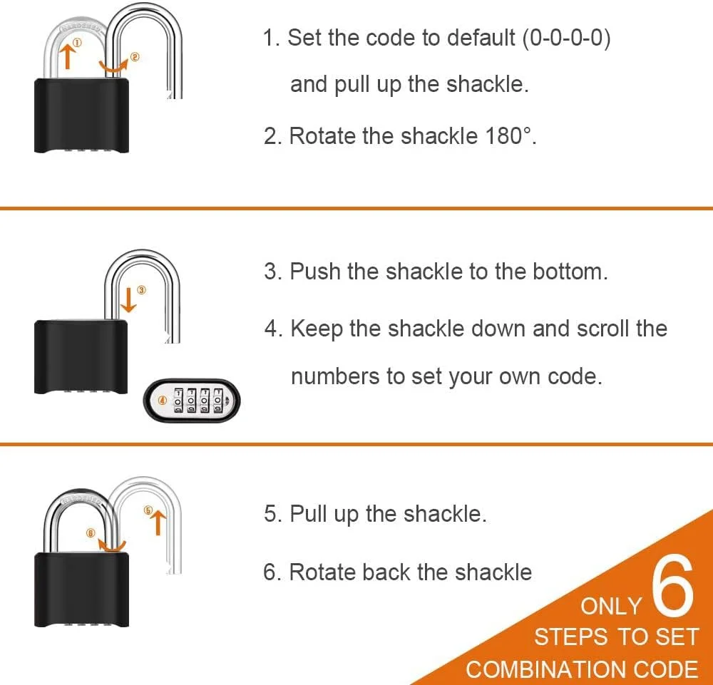 MAKINGTEC 4 Digit Heavy Duty Combination Lock Outdoor Waterproof Padlock 1.3 Inch Shackle for Gate, Fence,Toolbox, Case, Hasp Storage, Gym Locker, Sports Locker, School Locker (Black) MAKINGTEC 4 Digit Heavy Duty Combination Lock Outdoor Waterproof Padlock 1.3 Inch Shackle for Gate, Fence,Toolbox, Case, Hasp Storage, Gym Locker, Sports Locker, School Locker (Black)