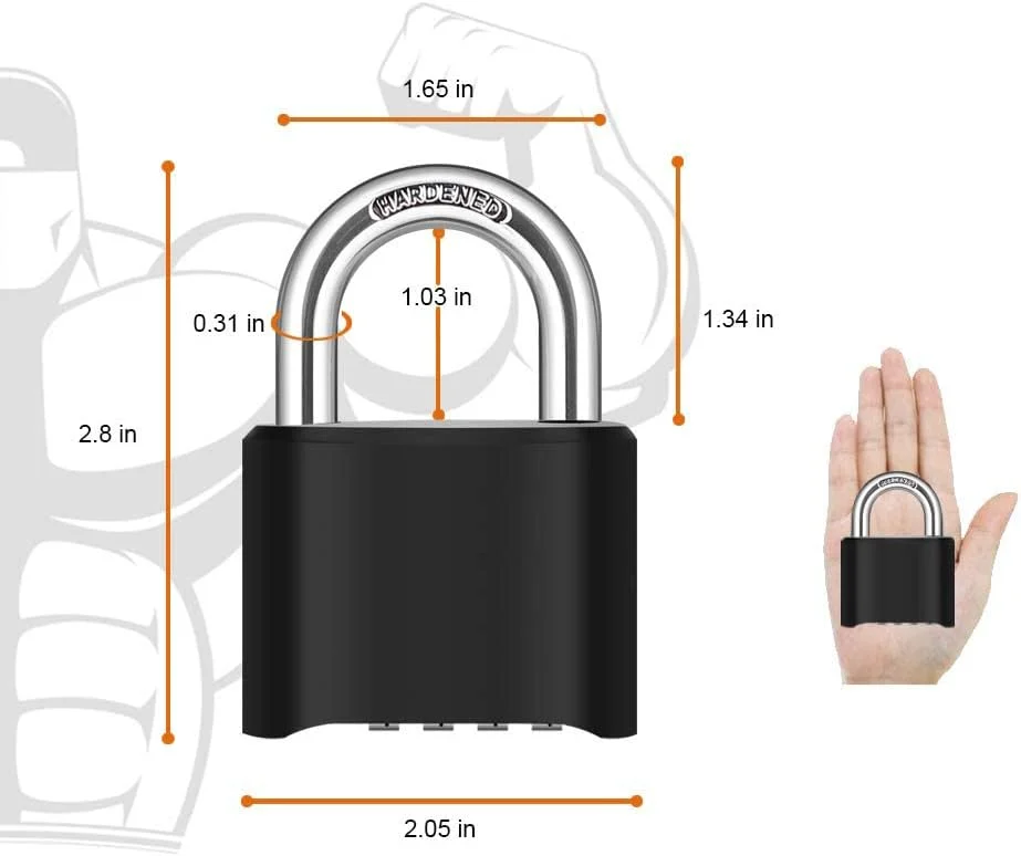 MAKINGTEC 4 Digit Heavy Duty Combination Lock Outdoor Waterproof Padlock 1.3 Inch Shackle for Gate, Fence,Toolbox, Case, Hasp Storage, Gym Locker, Sports Locker, School Locker (Black) MAKINGTEC 4 Digit Heavy Duty Combination Lock Outdoor Waterproof Padlock 1.3 Inch Shackle for Gate, Fence,Toolbox, Case, Hasp Storage, Gym Locker, Sports Locker, School Locker (Black)