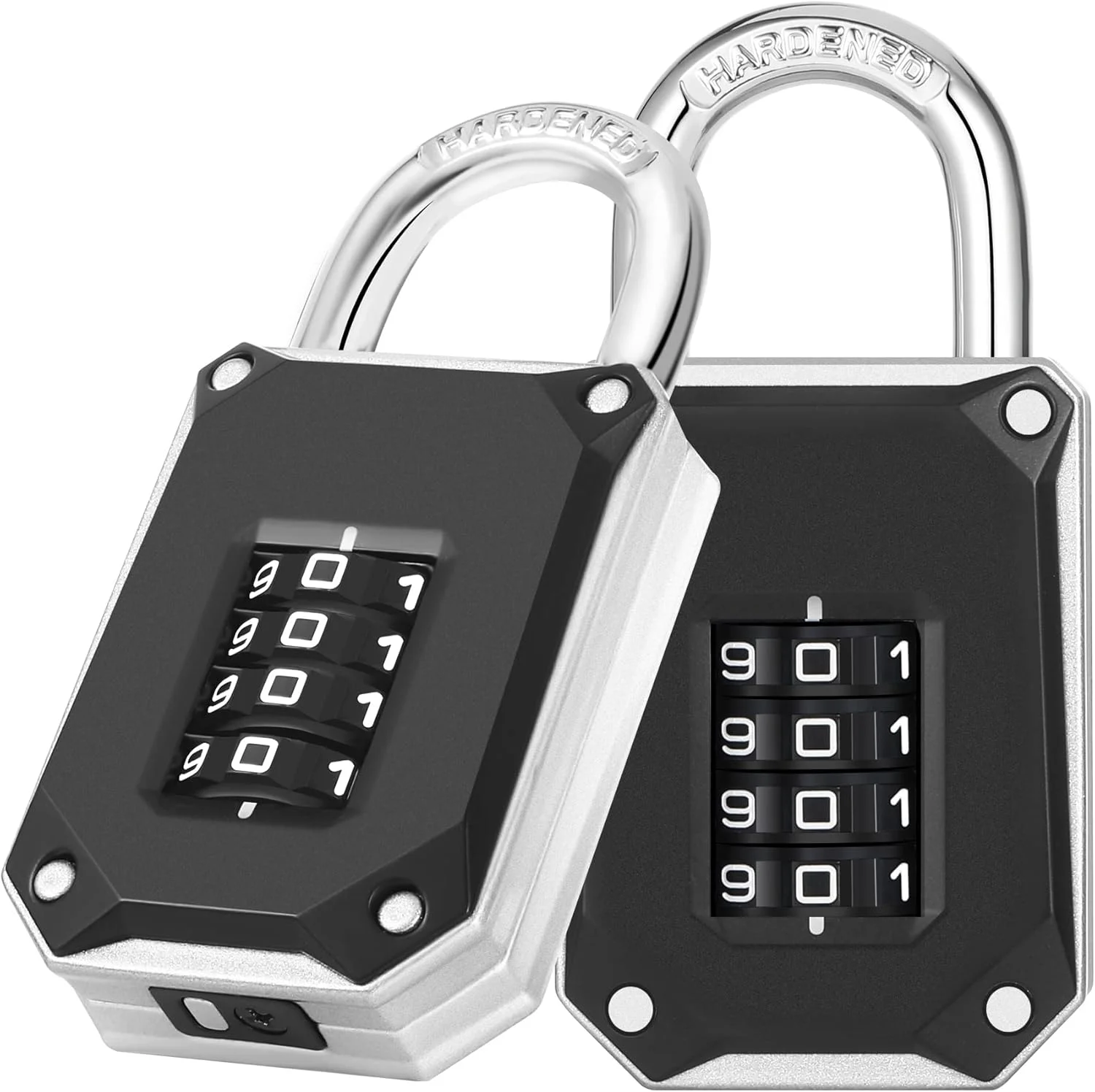 قفل رمزی MAKINGTEC برای کمدهای باشگاه، قفل ترکیبی 4 رقمی، قفل های شماره ای سنگین با اعداد سفید بزرگ و پوشش محافظ تنظیم مجدد، برای کمدهای مدرسه، جعبه ابزار، کابینت و غیره (بسته 2 عددی)