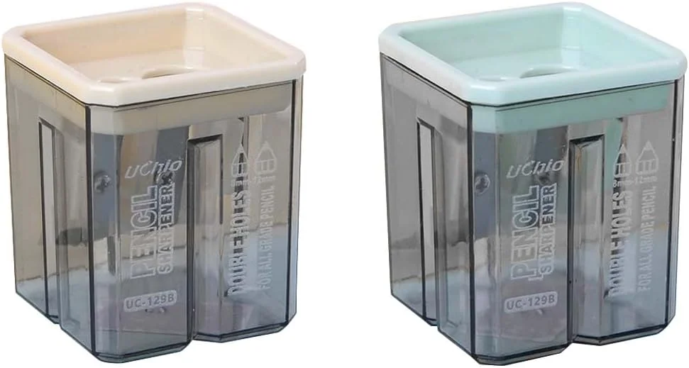 دو عدد تراش مداد، تراش خط لب، مداد تراشیده شده، مداد کودکانه، لوازم اداری، لوازم مدرسه، هدایای هالووین مدرسه، هدایای کریسمس (شیائوبای) (استاندارد)