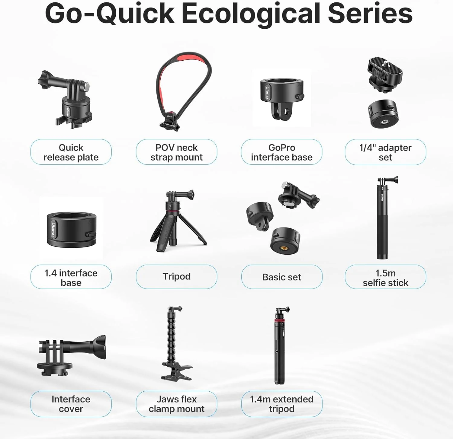 آداپتور ULANZI Select Go Quick II به 1/4 اینچ - پایه Go Quick II با رزوه 1/4 اینچ + روکش QR با پیچ 1/4 اینچ سازگار با سری Go Quick II، مونوپاد، سه پایه، دوربین کامپکت، تلفن، چراغ ویدئویی LED