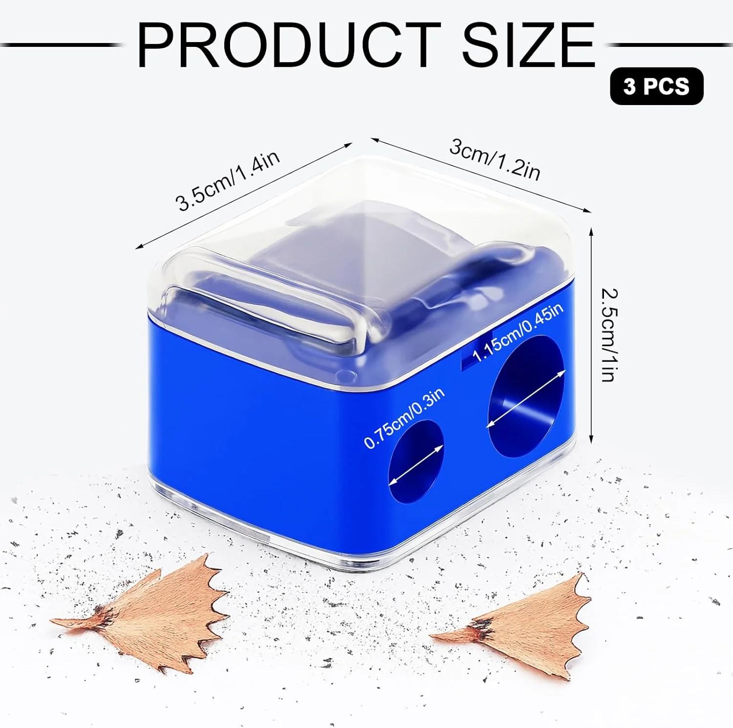 مجموعه 3 عددی تراش آرایشی - تراش مداد آرایشی 2 سوراخه برای مدادهای ابرو، خط چشم و خط لب بزرگ و کوچک - جمع آوری تراشه ها، تمیز کردن آسان (آبی) مجموعه 3 عددی تراش آرایشی - تراش مداد آرایشی 2 سوراخه برای مدادهای ابرو، خط چشم و خط لب بزرگ و کوچک - جمع آوری تراشه ها، تمیز کردن آسان (آبی)