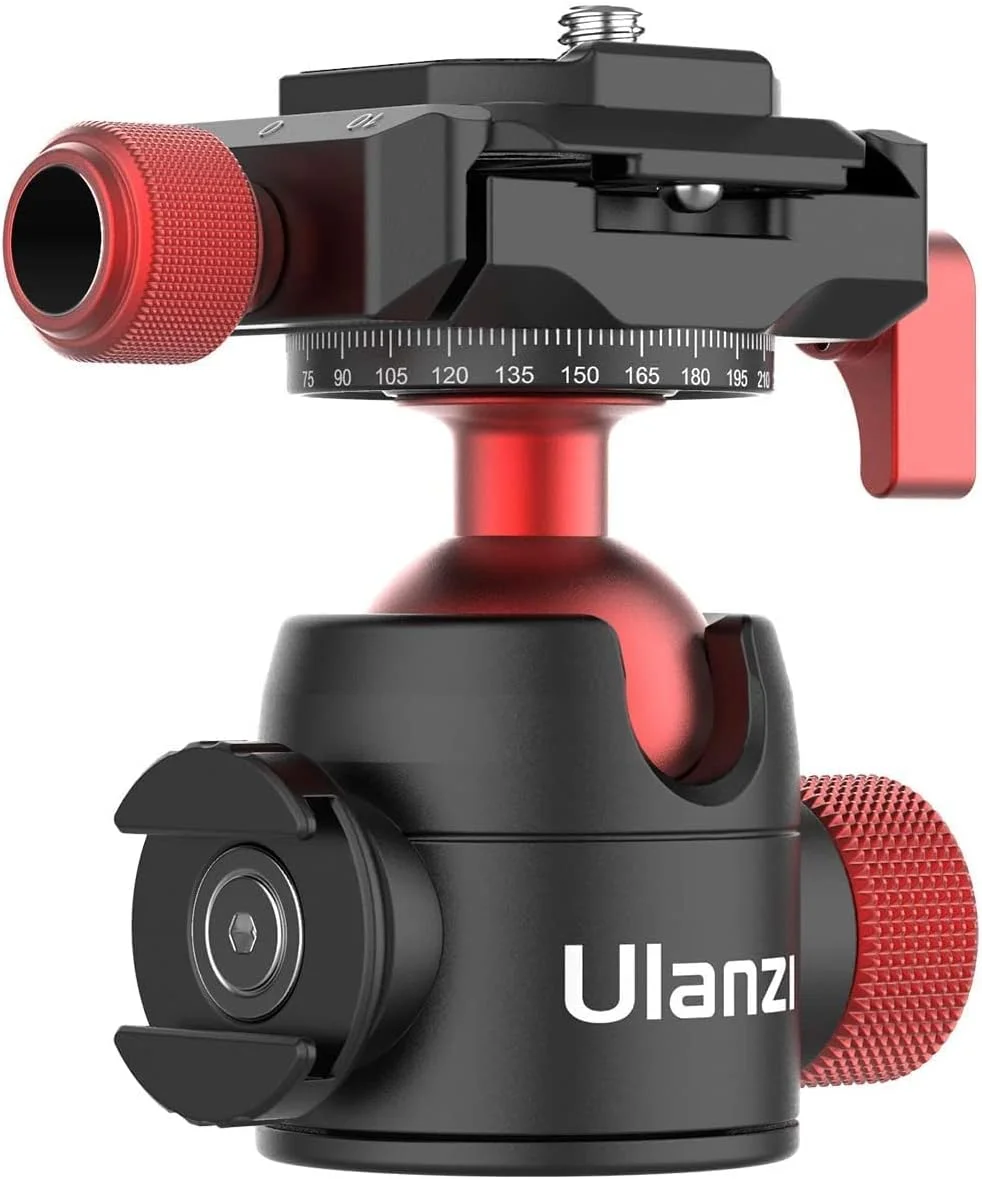 Ulanzi U-70 هد توپی کفشک سرد خلاقانه با مانت کفشک سرد برای سه پایه دوربین، لوازم جانبی فیلمبرداری عمودی و دوربین، گیمبال پانوراما 360 درجه با شیب 90 درجه، صفحه رهاسازی سریع Arca Swiss