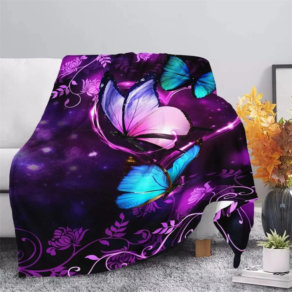 پتوی نرم و لطیف ZZXHG، پروانه بنفش، پتوی نرم و کرکی برای کودکان، دختران، پسران، پتوی گرم و برگشت پذیر، پتوی پشمی فلانل، پتوی تلویزیون، پتوی مبل، رو تختی - 130 x 150 پتوی نرم و لطیف ZZXHG، پروانه بنفش، پتوی نرم و کرکی برای کودکان، دختران، پسران، پتوی گرم و برگشت پذیر، پتوی پشمی فلانل، پتوی تلویزیون، پتوی مبل، رو تختی - 130 x 150