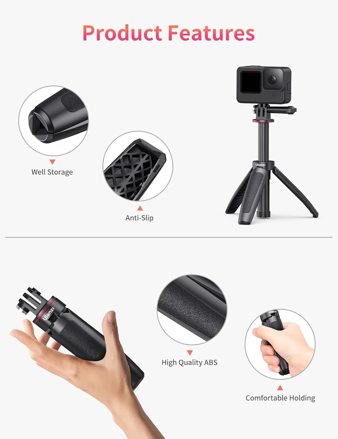 چوب سلفی تلسکوپی ULANZI Select برای Gopro، پایه سه پایه چوب سلفی قابل حمل برای Gopro Hero 8/7/6/5 Black/Gopro Max DJI Osmo Action Insta 360 Action Camera Accessory Kits چوب سلفی تلسکوپی ULANZI Select برای Gopro، پایه سه پایه چوب سلفی قابل حمل برای Gopro Hero 8/7/6/5 Black/Gopro Max DJI Osmo Action Insta 360 Action Camera Accessory Kits