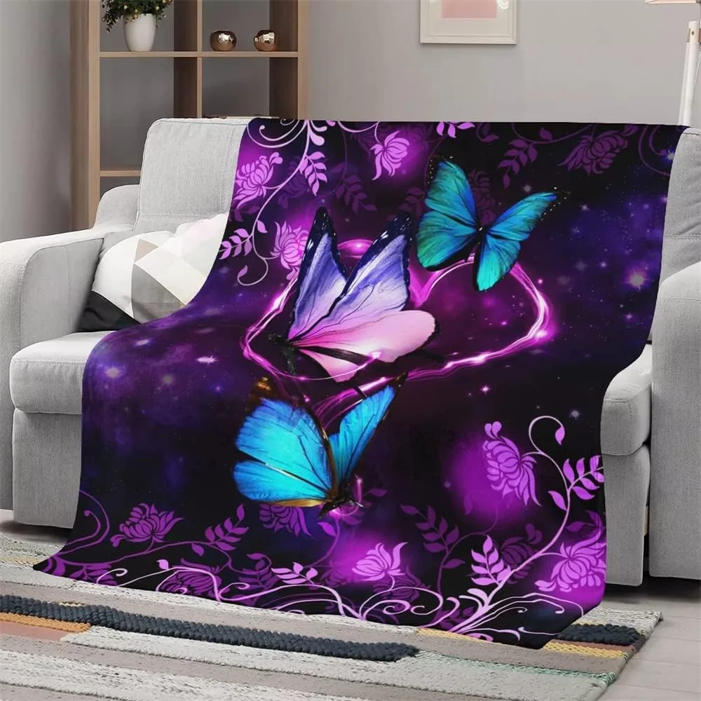 پتوی نرم و لطیف ZZXHG، پروانه بنفش، پتوی نرم و کرکی برای کودکان، دختران، پسران، پتوی گرم و برگشت پذیر، پتوی پشمی فلانل، پتوی تلویزیون، پتوی مبل، رو تختی - 130 x 150 پتوی نرم و لطیف ZZXHG، پروانه بنفش، پتوی نرم و کرکی برای کودکان، دختران، پسران، پتوی گرم و برگشت پذیر، پتوی پشمی فلانل، پتوی تلویزیون، پتوی مبل، رو تختی - 130 x 150