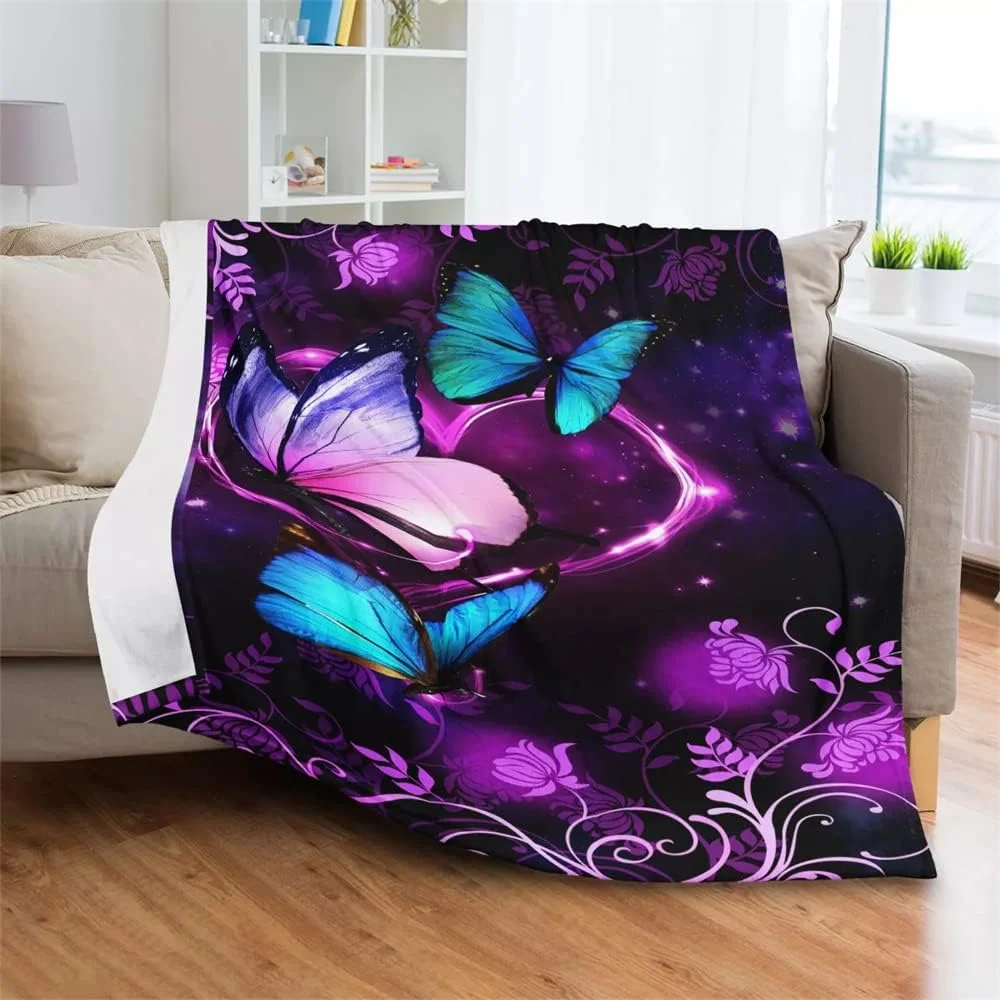 پتوی نرم و لطیف ZZXHG، پروانه بنفش، پتوی نرم و کرکی برای کودکان، دختران، پسران، پتوی گرم و برگشت پذیر، پتوی پشمی فلانل، پتوی تلویزیون، پتوی مبل، رو تختی - 130 x 150 پتوی نرم و لطیف ZZXHG، پروانه بنفش، پتوی نرم و کرکی برای کودکان، دختران، پسران، پتوی گرم و برگشت پذیر، پتوی پشمی فلانل، پتوی تلویزیون، پتوی مبل، رو تختی - 130 x 150