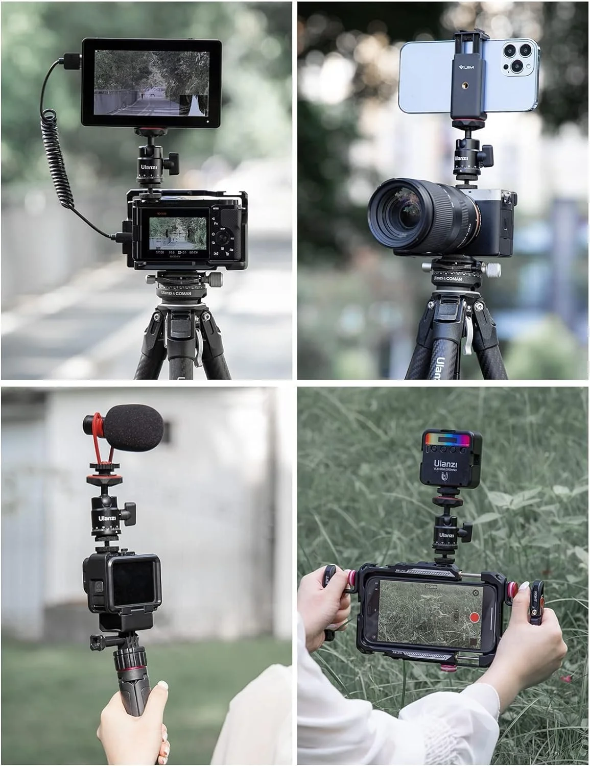 مینی هد توپی ULANZI H28، هد سه پایه پانوراما + آداپتور نصب دوگانه کفشک دار دوربین DSLR، لوازم جانبی اتصال عکاسی برای دوربین های اکشن، تلفن هوشمند، نور، میکروفون، بارگیری 2.5 کیلوگرم مینی هد توپی ULANZI H28، هد سه پایه پانوراما + آداپتور نصب دوگانه کفشک دار دوربین DSLR، لوازم جانبی اتصال عکاسی برای دوربین های اکشن، تلفن هوشمند، نور، میکروفون، بارگیری 2.5 کیلوگرم