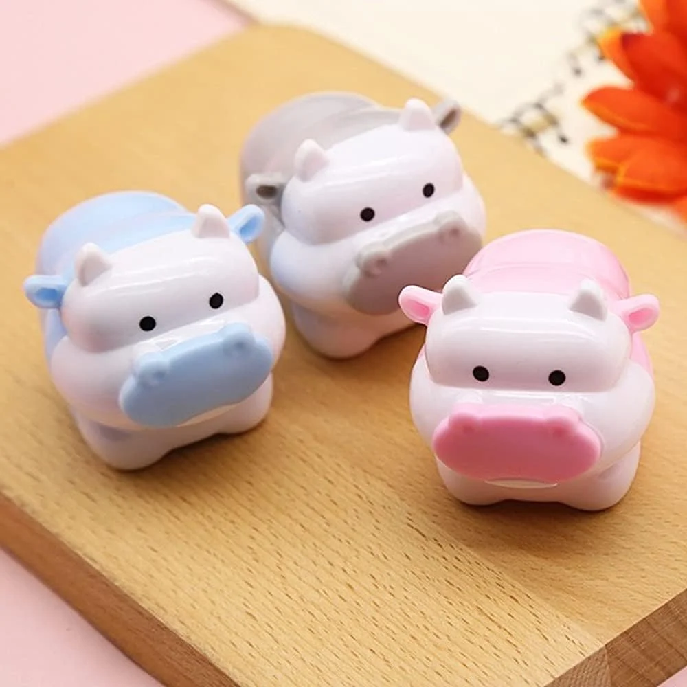 1Pc Cute Cattle Design Sharpener Cow Ox Kawaii Pencils Sharpeners Girls Gifts Stationery Office Supplies