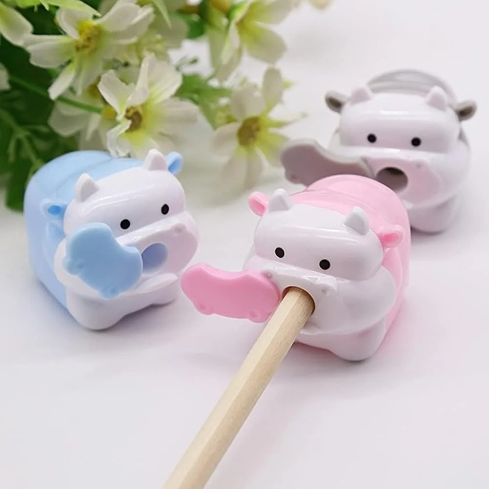 1Pc Cute Cattle Design Sharpener Cow Ox Kawaii Pencils Sharpeners Girls Gifts Stationery Office Supplies