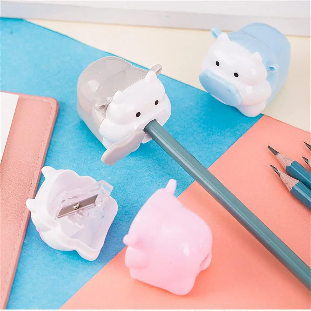 1Pc Cute Cattle Design Sharpener Cow Ox Kawaii Pencils Sharpeners Girls Gifts Stationery Office Supplies