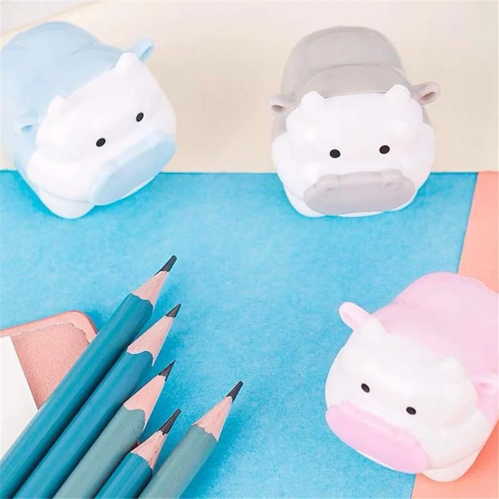 1Pc Cute Cattle Design Sharpener Cow Ox Kawaii Pencils Sharpeners Girls Gifts Stationery Office Supplies