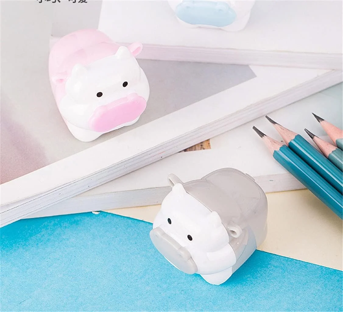 1Pc Cute Cattle Design Sharpener Cow Ox Kawaii Pencils Sharpeners Girls Gifts Stationery Office Supplies