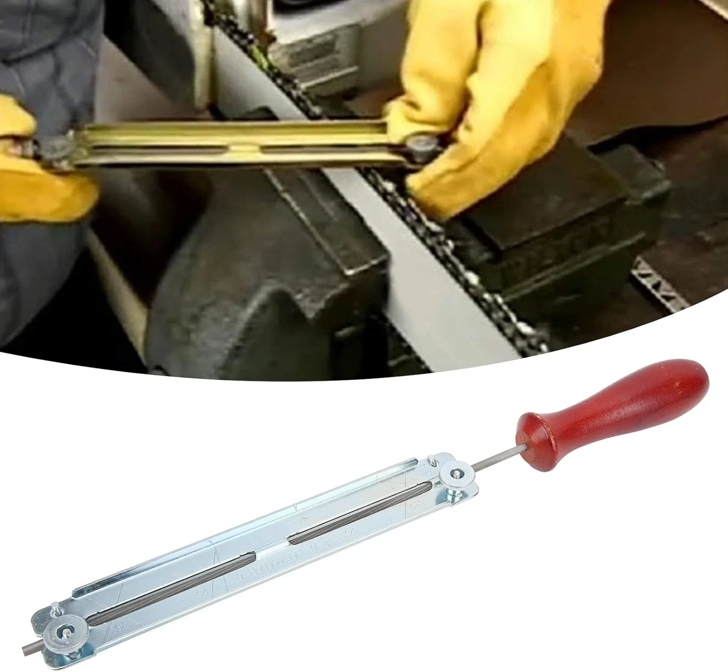 مجموعه 10 عددی سوهان اره زنجیری آبی گرد و مستطیلی، مجموعه ابزار تیز کردن اره زنجیری سنگ زنی با ابزار، ساختار فولادی ابزار بادوام، مکانیزم قفل/باز کردن سریع