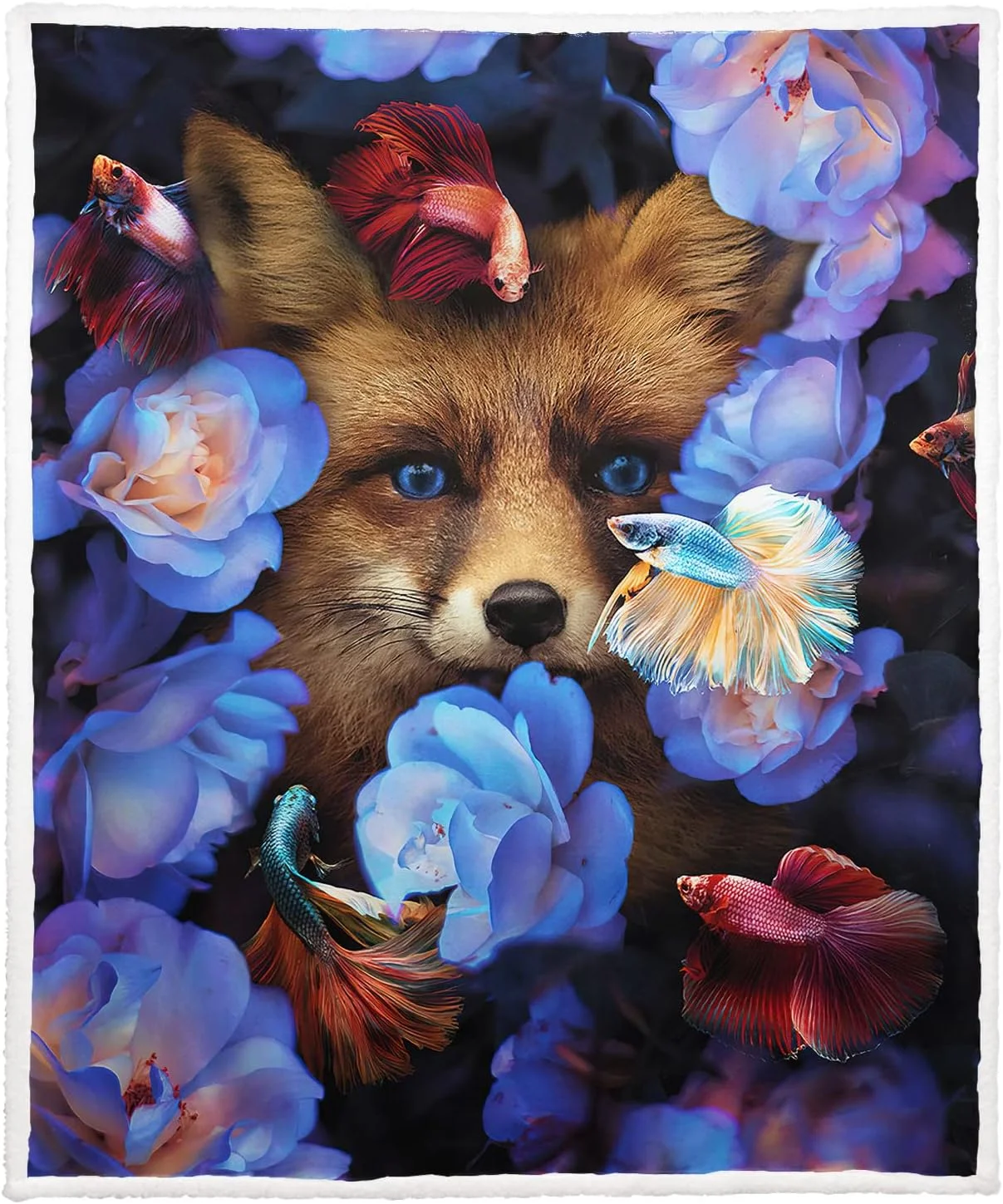 پتو شرپا زومر 150 x 200 سانتی متر، پتوی نرم و لطیف، پتوهای پشمی میکروفایبر فوق العاده نرم و گرم برای زمستان، پتوی پشمی مبل / پتوی کاناپه، پتوی تلویزیون با طرح گل روباه و ماهی پتو شرپا زومر 150 x 200 سانتی متر، پتوی نرم و لطیف، پتوهای پشمی میکروفایبر فوق العاده نرم و گرم برای زمستان، پتوی پشمی مبل / پتوی کاناپه، پتوی تلویزیون با طرح گل روباه و ماهی