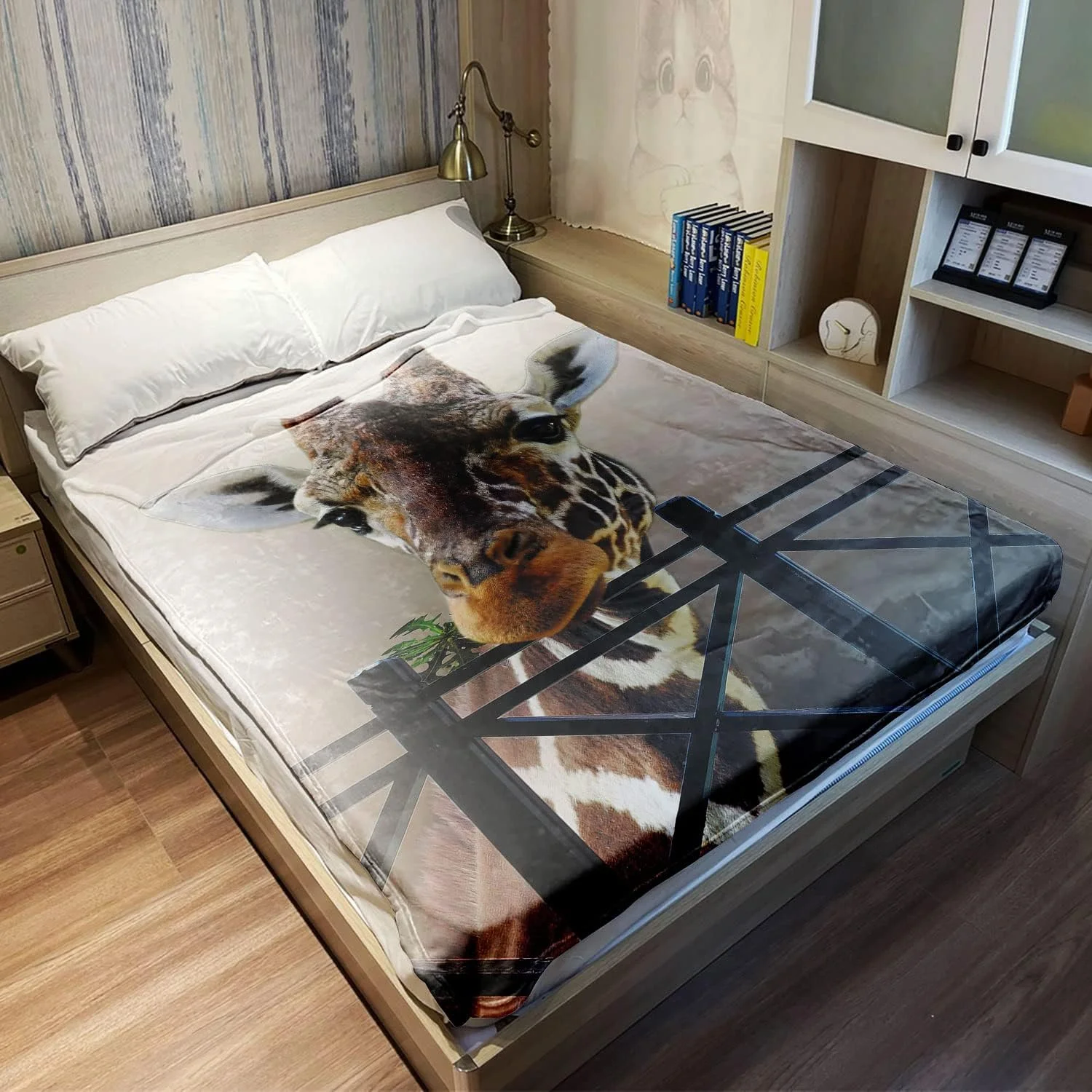 پتوی نرم زومر با طرح چاپی زرافه، خاکستری، 150 x 200 سانتی متر