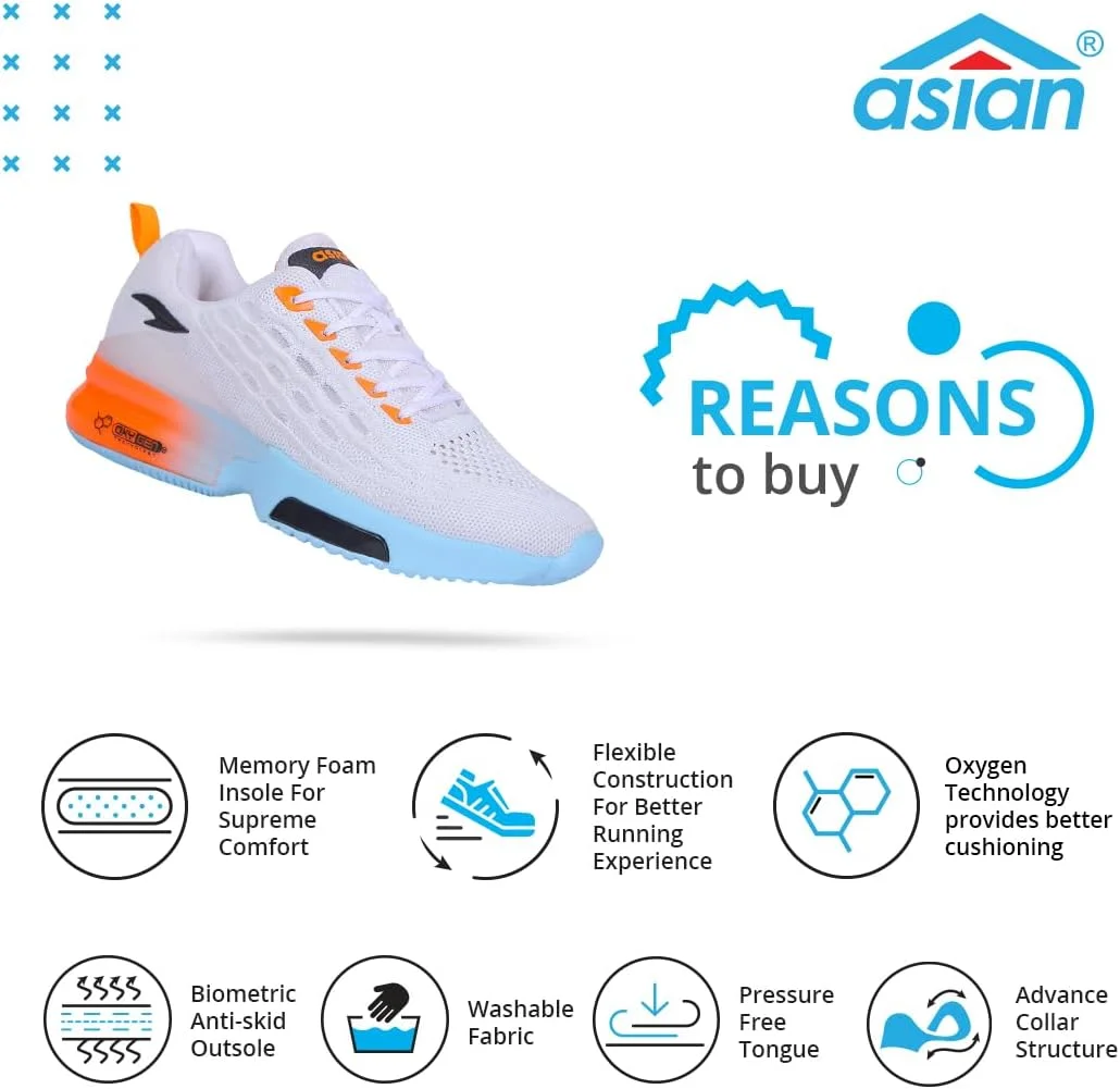 کفش کتانی سفید مردانه آکسیژن-05 آسیایی، مناسب آقایان و پسران