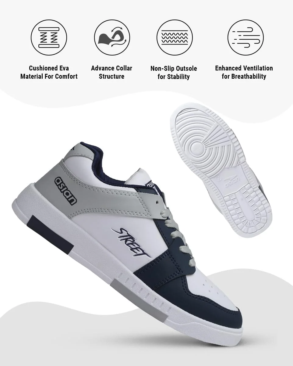 کفش کتانی روزمره مردانه ASIAN TARZAN-04 با رویه مصنوعی، کفش های سبک وزن بند دار برای مردان و پسران