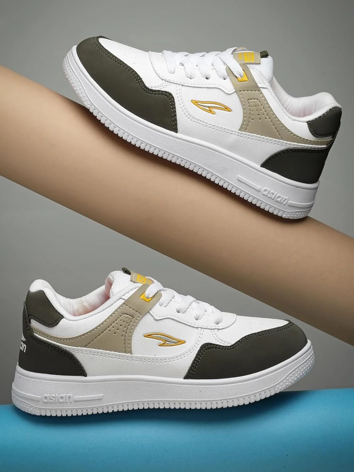 کفش کتانی مردانه ASIAN مدل BOSTON-01 با رویه مصنوعی، سبک وزن، راحت و ساق متوسط برای مردان و پسران