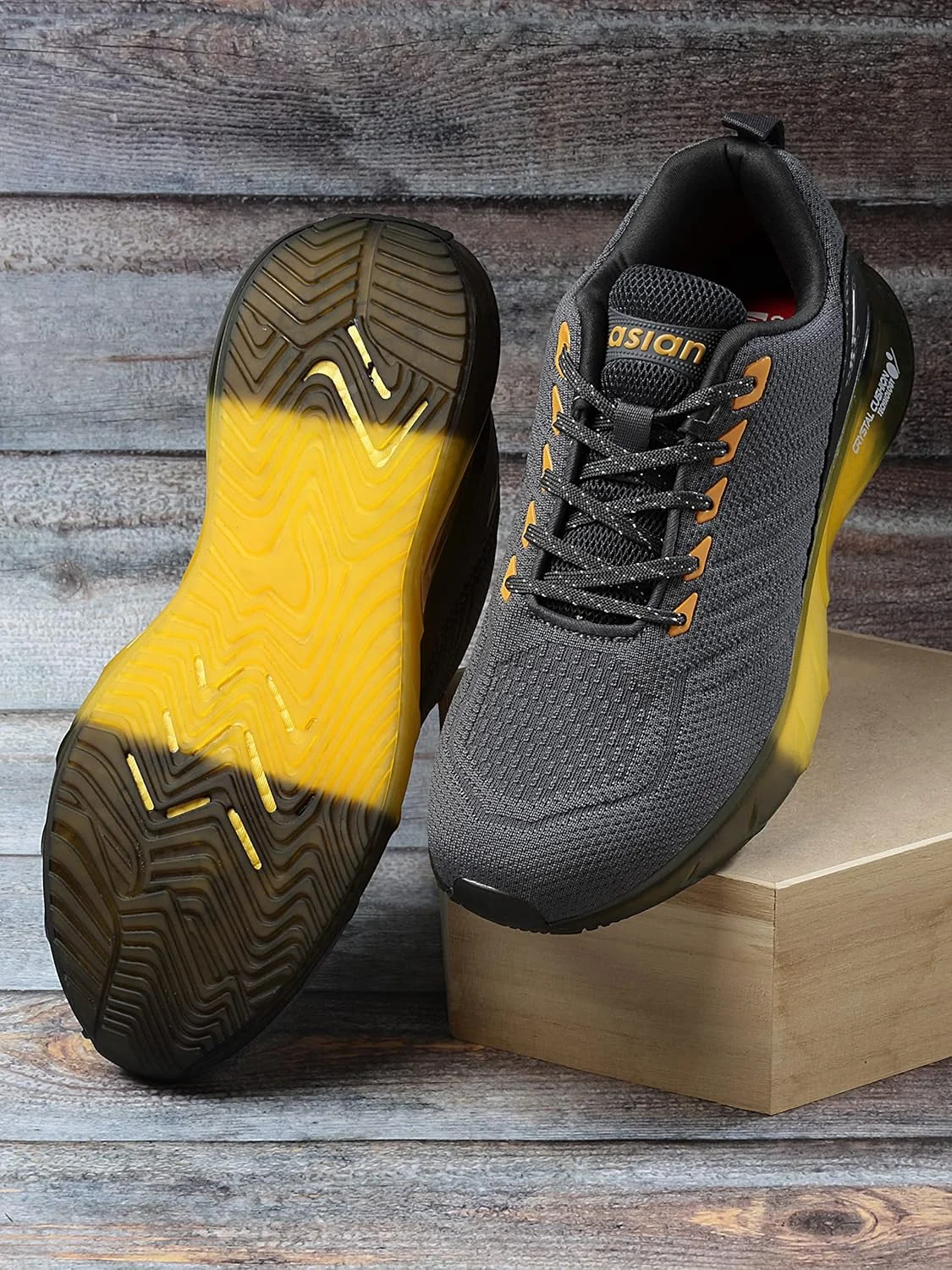 کفش ورزشی مردانه آسیایی با فناوری بالشتک کریستالی، کفش کتانی سبک و غیر رسمی کریستالی