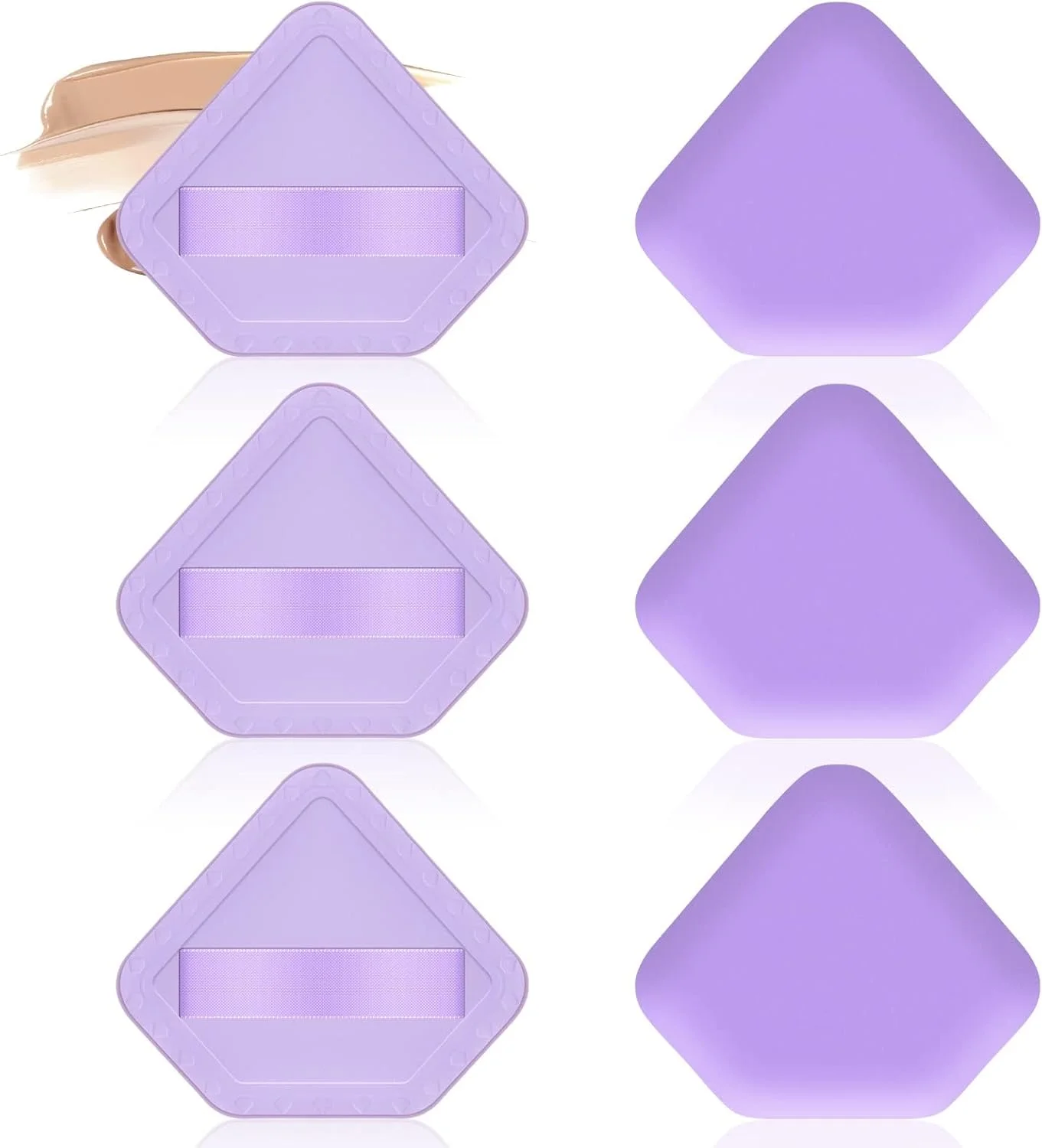 مجموعه 8 عددی پدهای آرایشی پنج ضلعی TERRIFI برای کرم پودر مایع، کرم ها و پودرها، اسفنج های نرم آرایشی برای استفاده بی عیب و نقص