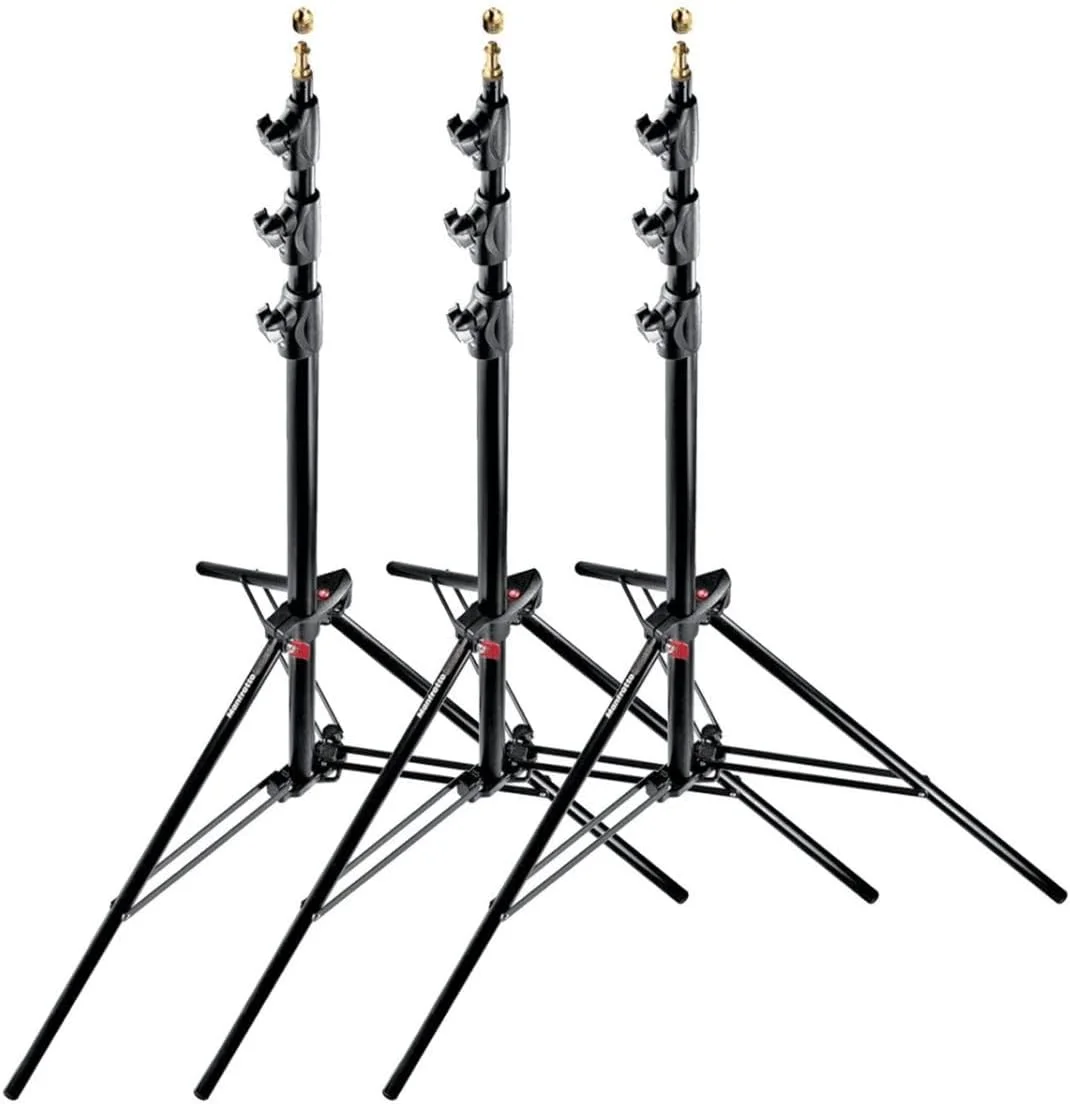 پایه های مستر Manfrotto، آلومینیومی با بالشتک هوا - مشکی، بسته 3 عددی پایه های مستر Manfrotto، آلومینیومی با بالشتک هوا - مشکی، بسته 3 عددی