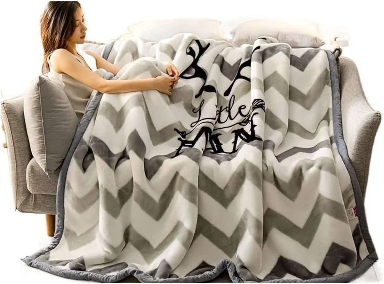 پتو مخمل خواب دار ZKSKOX طرح راه راه سیاه و سفید ضخیم مناسب پاییز و زمستان، گرم نگه دارنده پتو مخمل خواب دار ZKSKOX طرح راه راه سیاه و سفید ضخیم مناسب پاییز و زمستان، گرم نگه دارنده