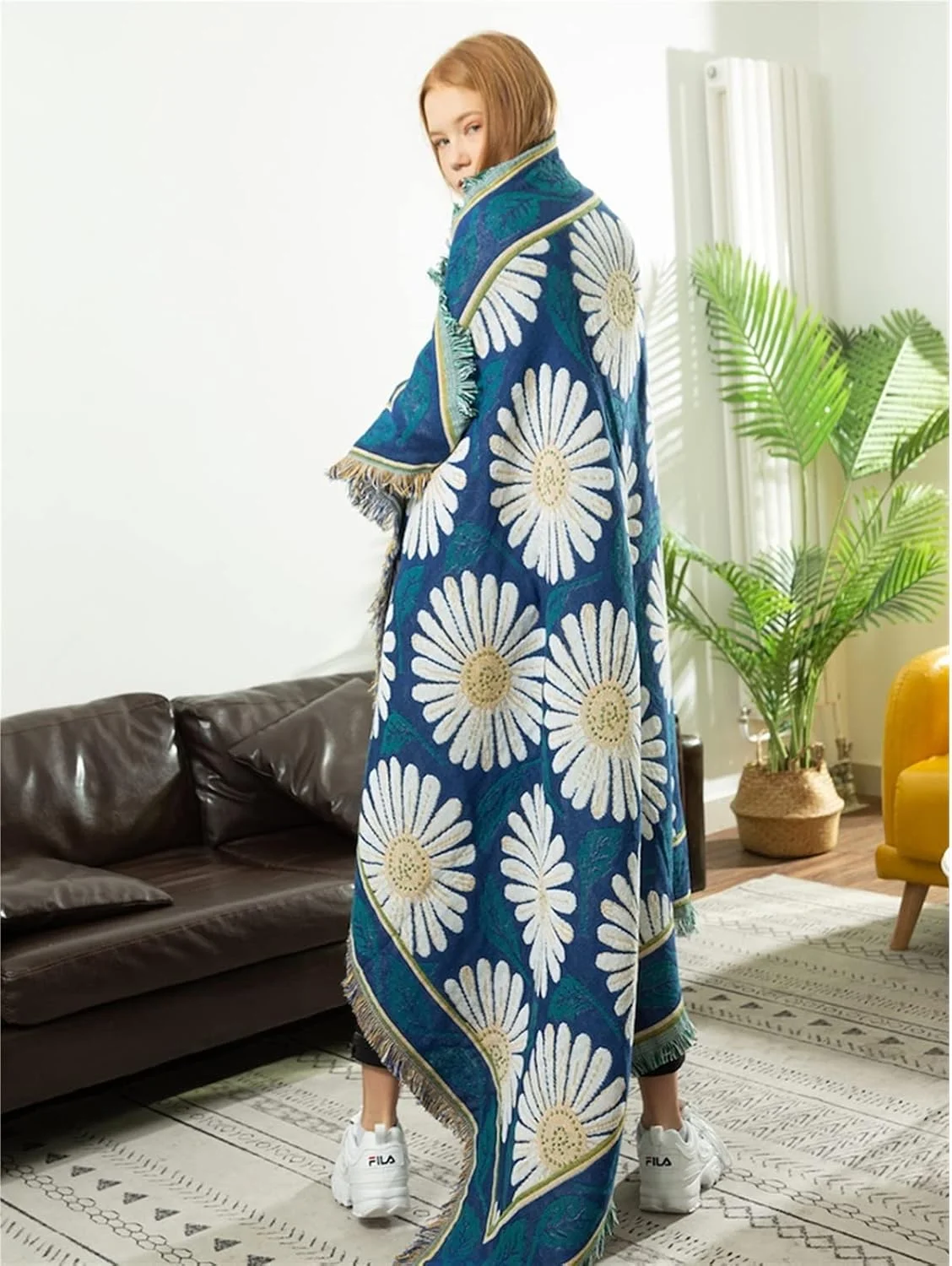 پتو مخمل خواب دار ZKSKOX طرح گل آفتابگردان، روکش حوله ای شنی برای مبل، روکش تزئینی، پتو بافتنی طرح گل (90x210 سانتی متر) پتو مخمل خواب دار ZKSKOX طرح گل آفتابگردان، روکش حوله ای شنی برای مبل، روکش تزئینی، پتو بافتنی طرح گل (90x210 سانتی متر)