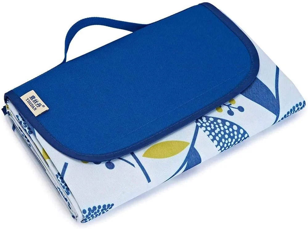 زیرانداز پیک نیک ضد آب ZJCQA، زیرانداز بزرگ ساحلی تاشو و ضد شن و ماسه برای مهمانی کمپینگ در فضای باز خانوادگی، زیرانداز مسافرتی قابل حمل برای پیاده روی و تفریح در چمن، 145 * 180 سانتی متر