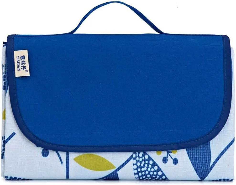 زیرانداز پیک نیک ضد آب ZJCQA، زیرانداز بزرگ ساحلی تاشو و ضد شن و ماسه برای مهمانی کمپینگ در فضای باز خانوادگی، زیرانداز مسافرتی قابل حمل برای پیاده روی و تفریح در چمن، 145 * 180 سانتی متر