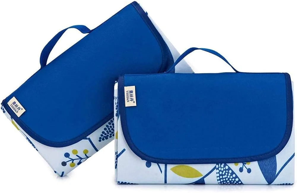 زیرانداز پیک نیک ضد آب ZJCQA، زیرانداز بزرگ ساحلی تاشو و ضد شن و ماسه برای مهمانی کمپینگ در فضای باز خانوادگی، زیرانداز مسافرتی قابل حمل برای پیاده روی و تفریح در چمن، 145 * 180 سانتی متر