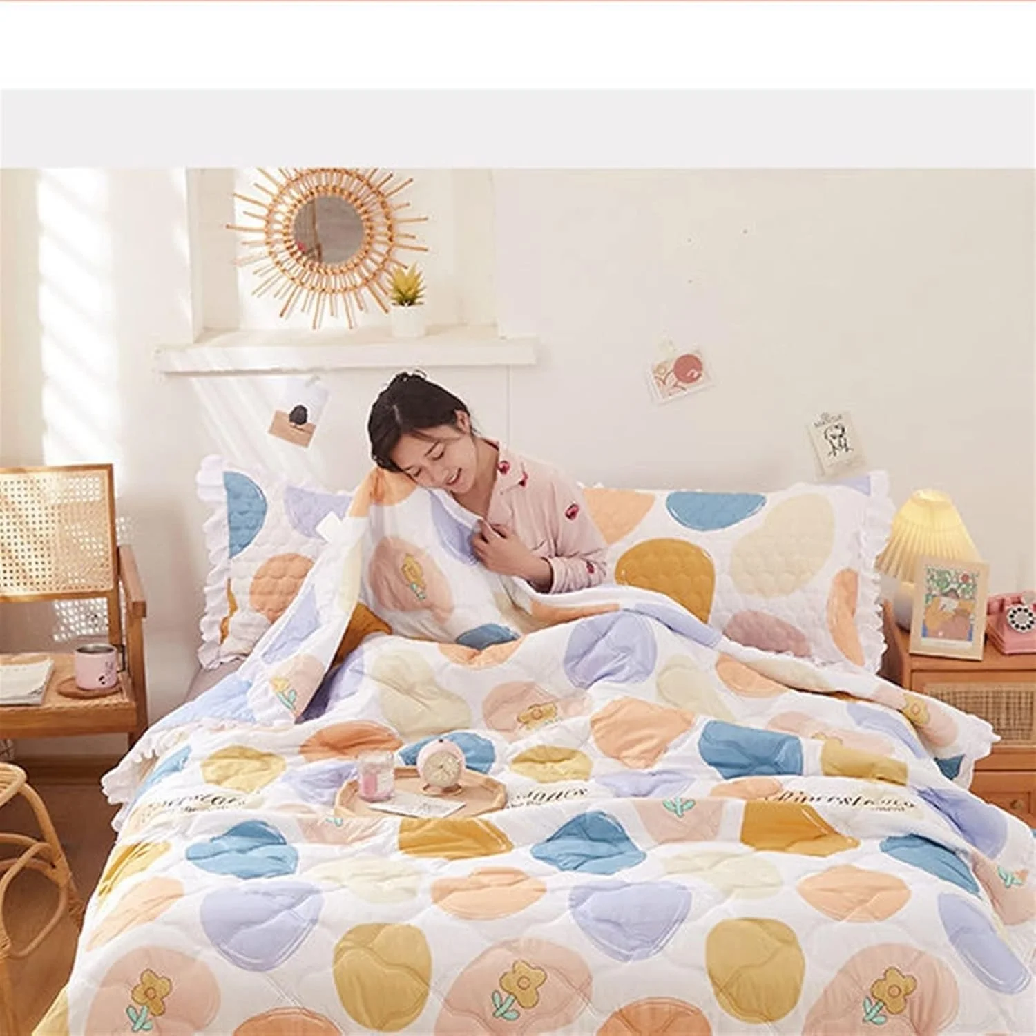 پتوی پولیشی ZKSKOX لحاف تابستانی لحافی با طرح برگ لوتوس پتوی تهویه مطبوع به سبک پرنسسی پتوی خنک و نازک بزرگسالان پتوی پولیشی ZKSKOX لحاف تابستانی لحافی با طرح برگ لوتوس پتوی تهویه مطبوع به سبک پرنسسی پتوی خنک و نازک بزرگسالان